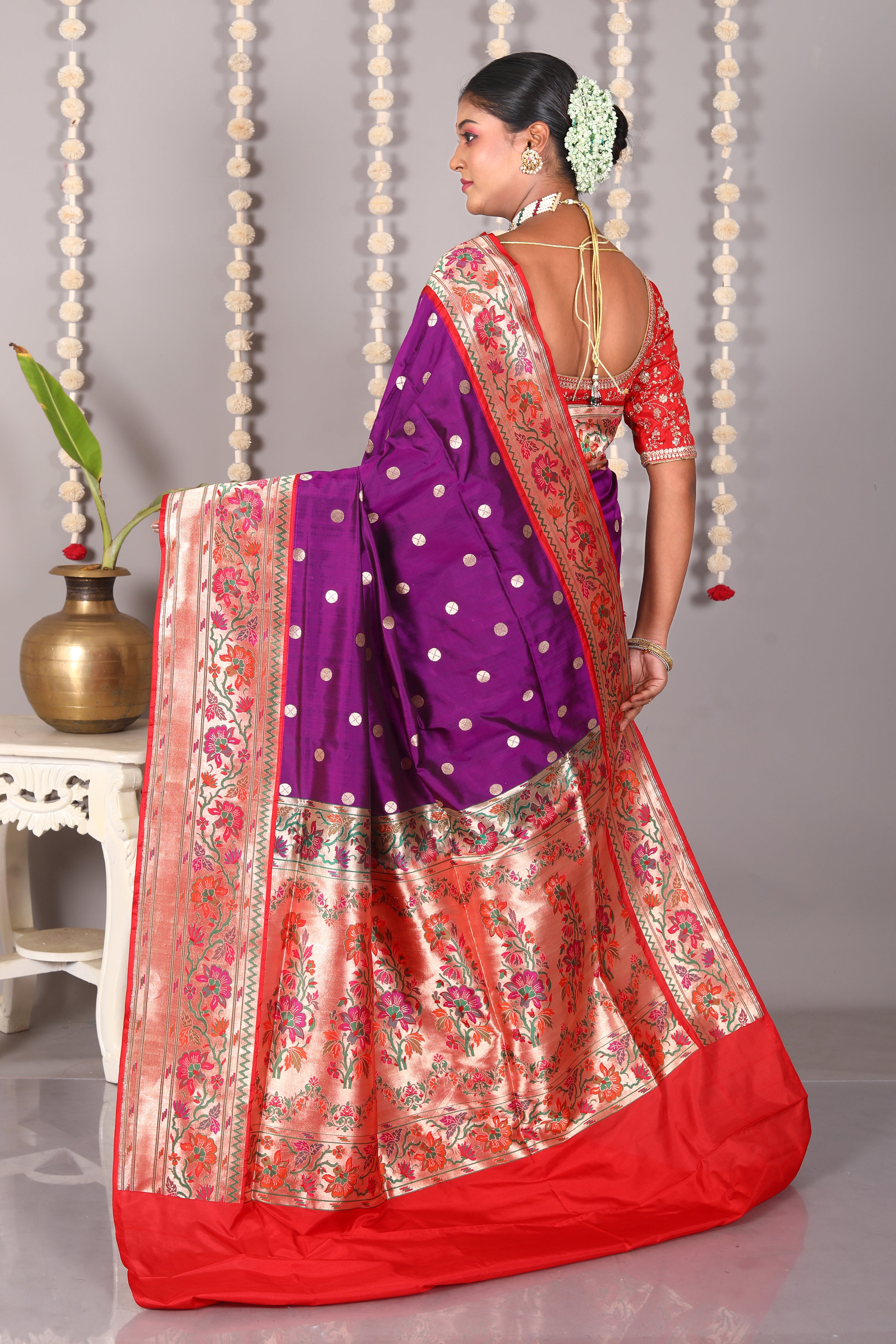 Purple Pure Katan Silk Saree - Keya Seth Exclusive