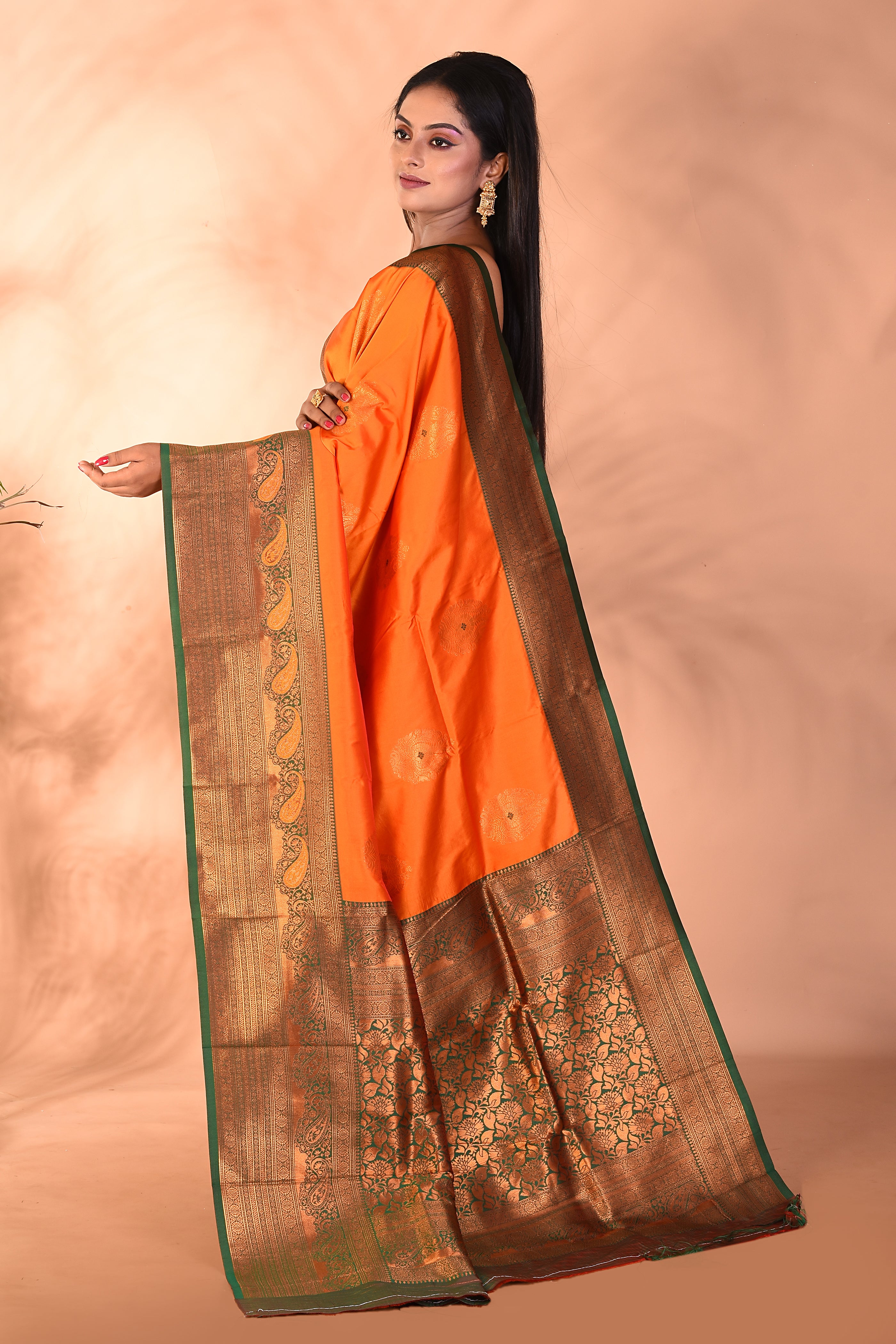 Mustard Mushroo Silk Saree - Keya Seth Exclusive