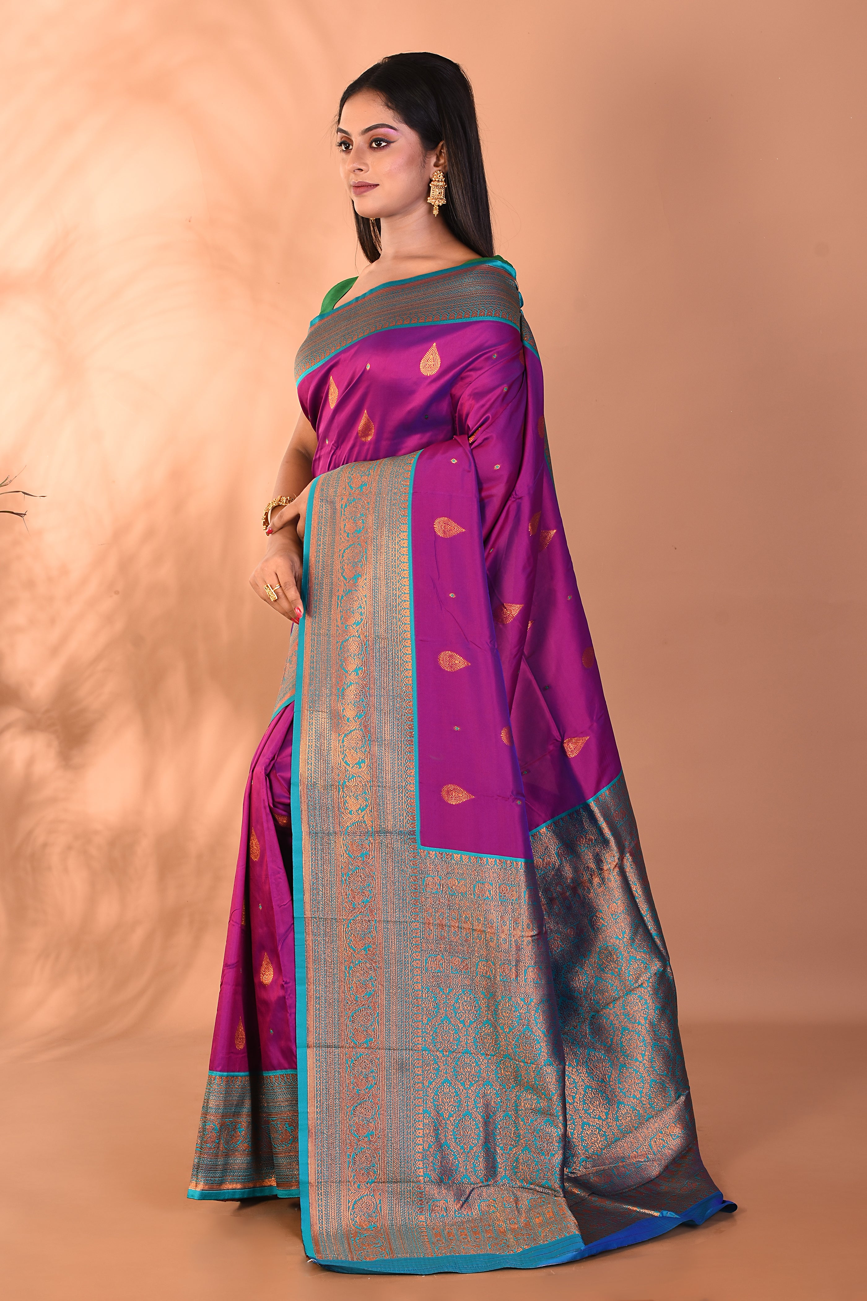 Purple Mushroo Silk Saree - Keya Seth Exclusive