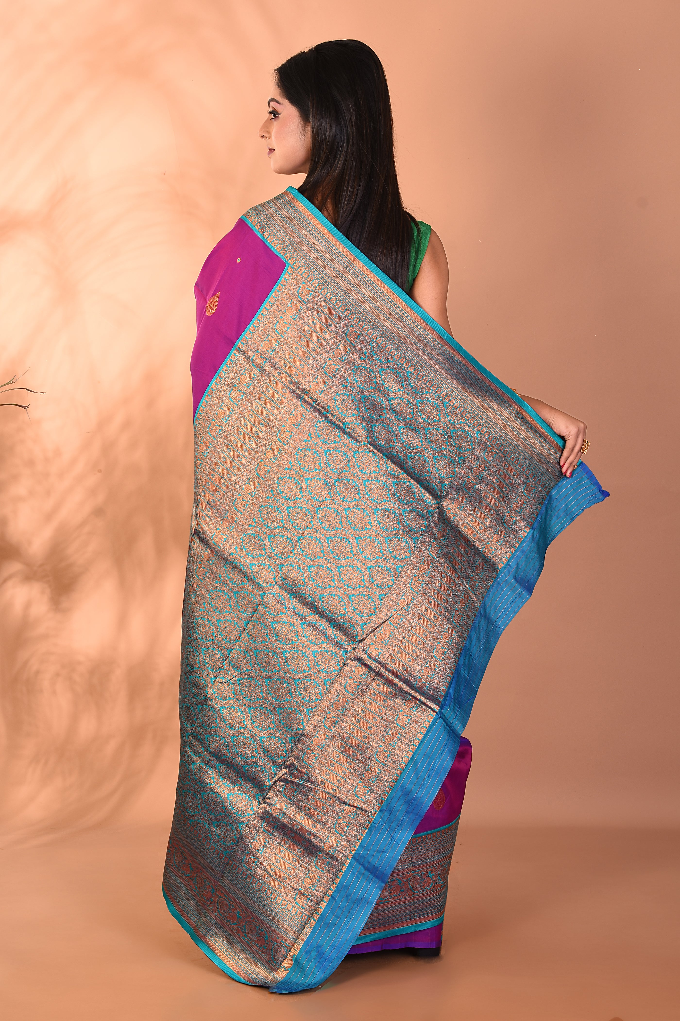 Purple Mushroo Silk Saree - Keya Seth Exclusive