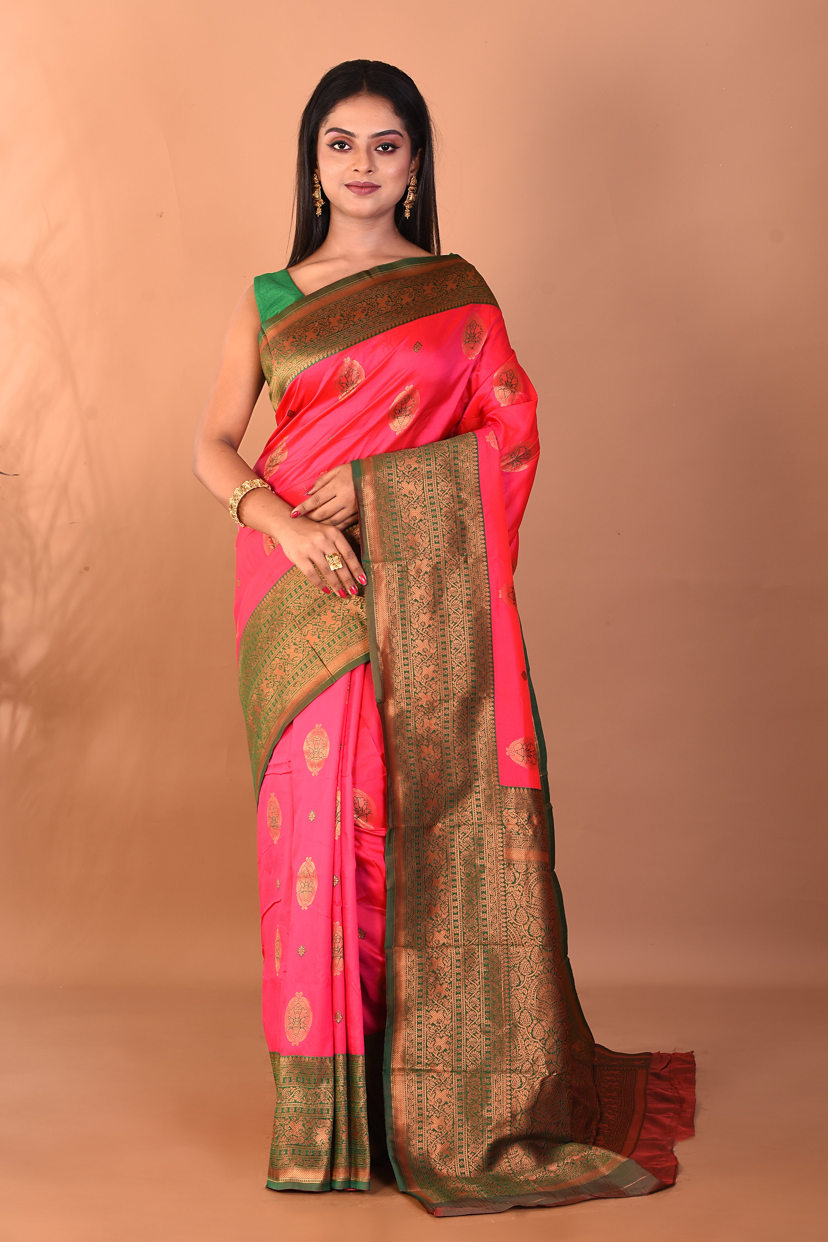 Pink Mushroo Silk Saree - Keya Seth Exclusive