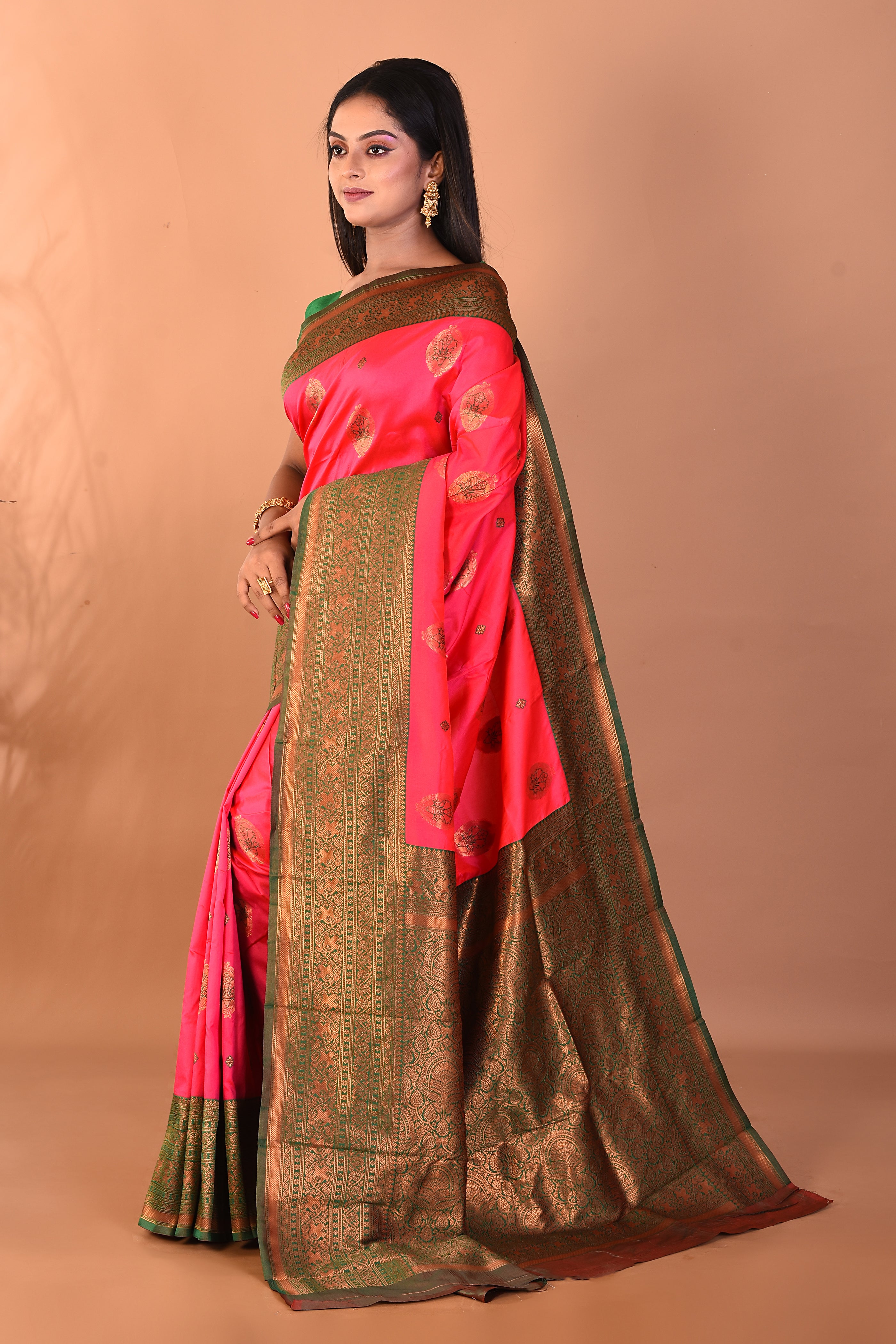Pink Mushroo Silk Saree - Keya Seth Exclusive