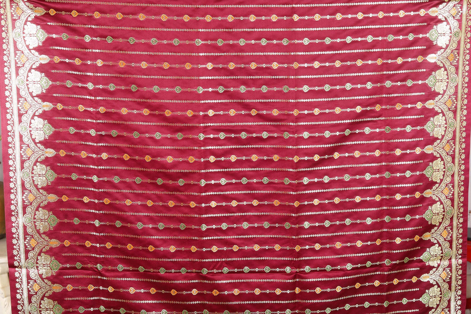 Maroon Pure Banarasi Silk Saree - Keya Seth Exclusive