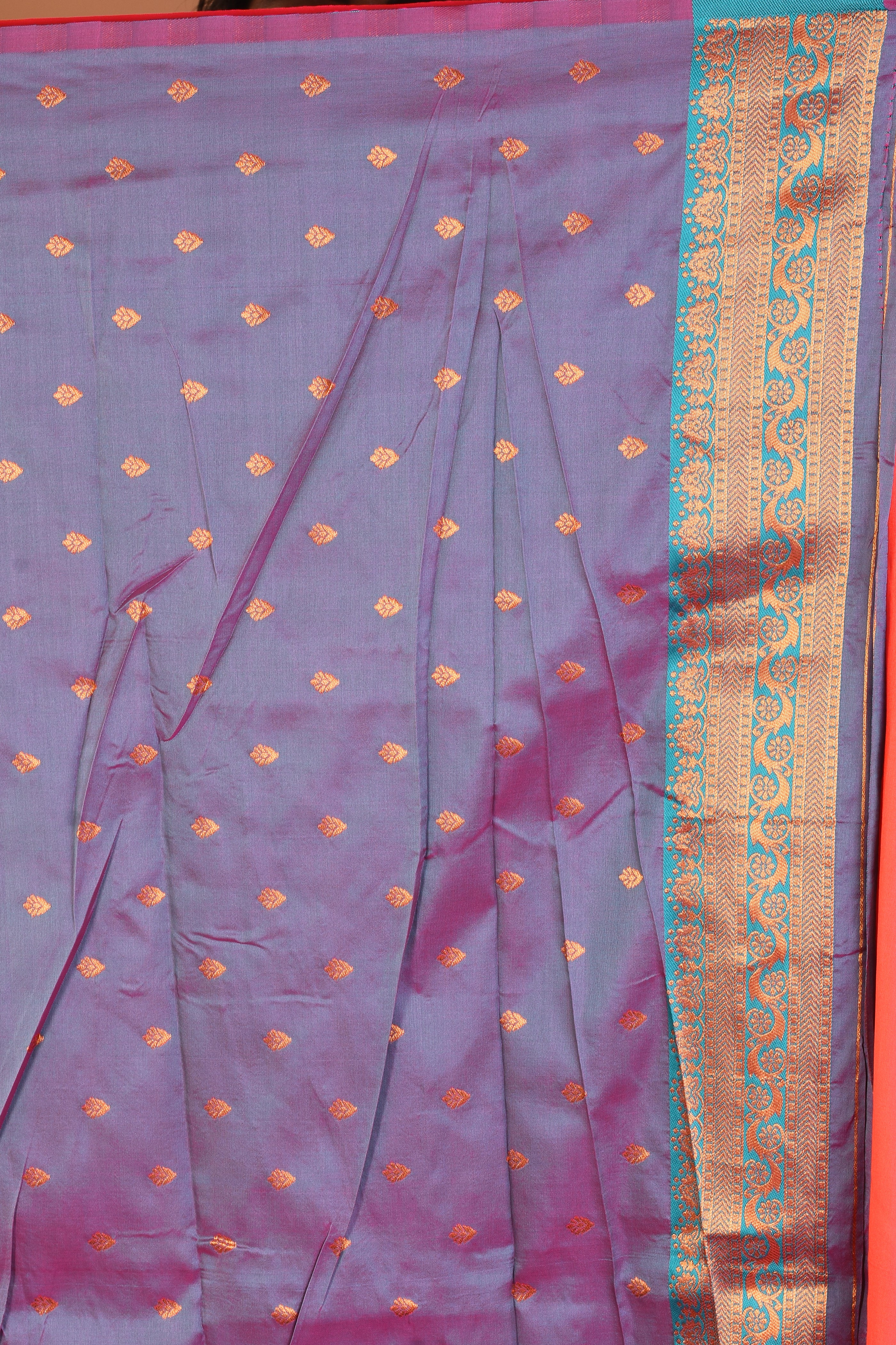 Peachy Pink Blended Kanjivaram Silk Saree - Keya Seth Exclusive