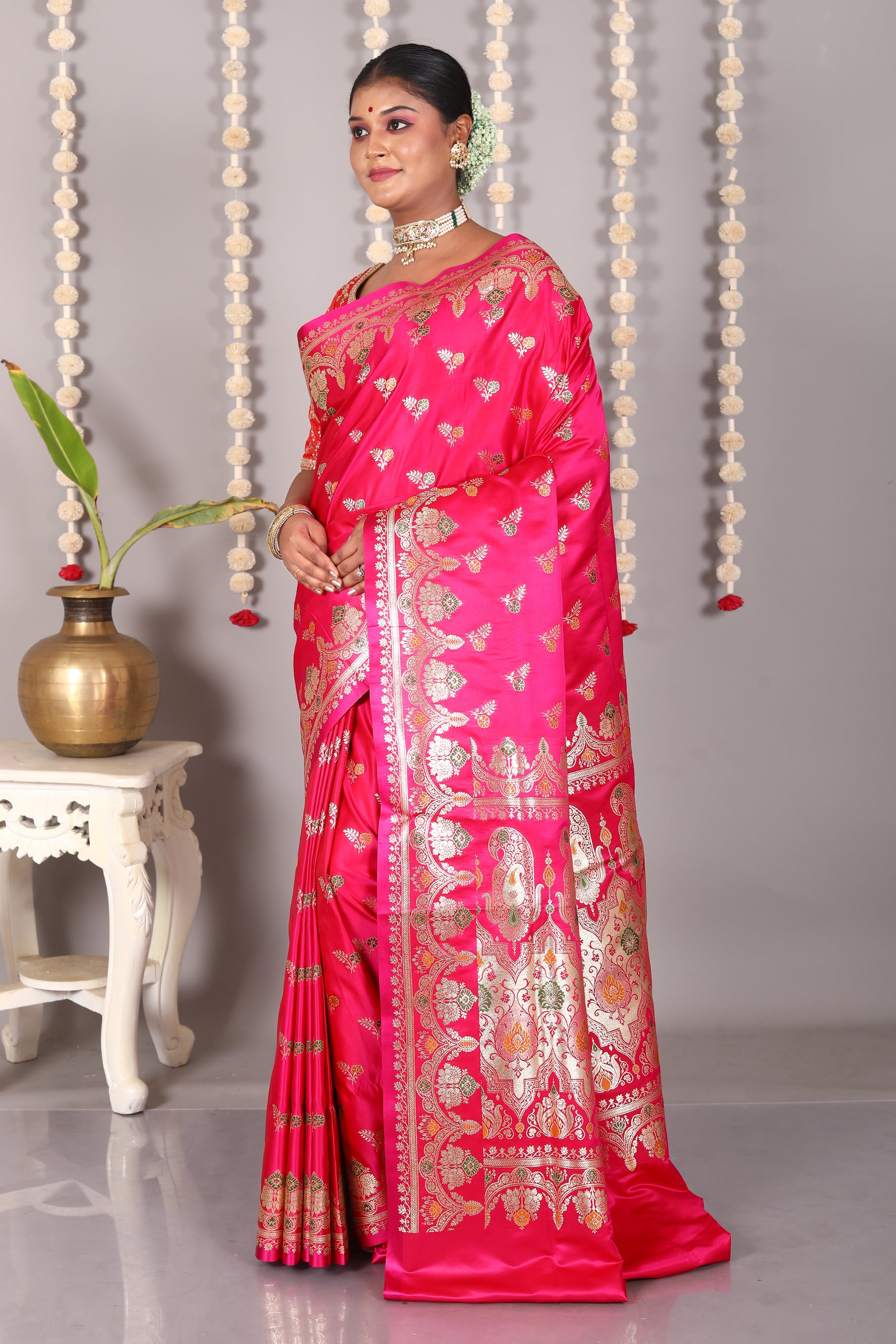 Pink Pure Banarasi Silk Saree - Keya Seth Exclusive
