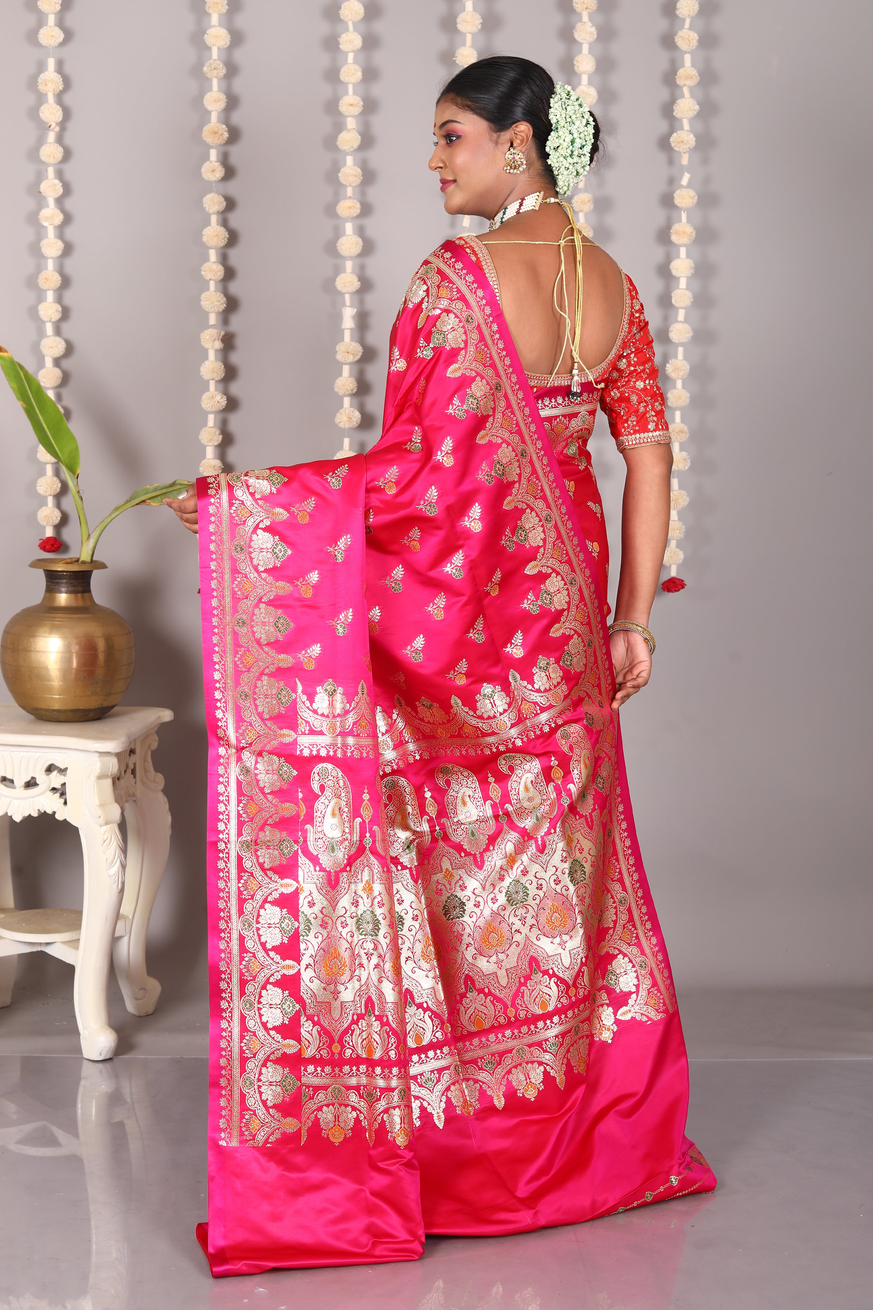 Pink Pure Banarasi Silk Saree - Keya Seth Exclusive
