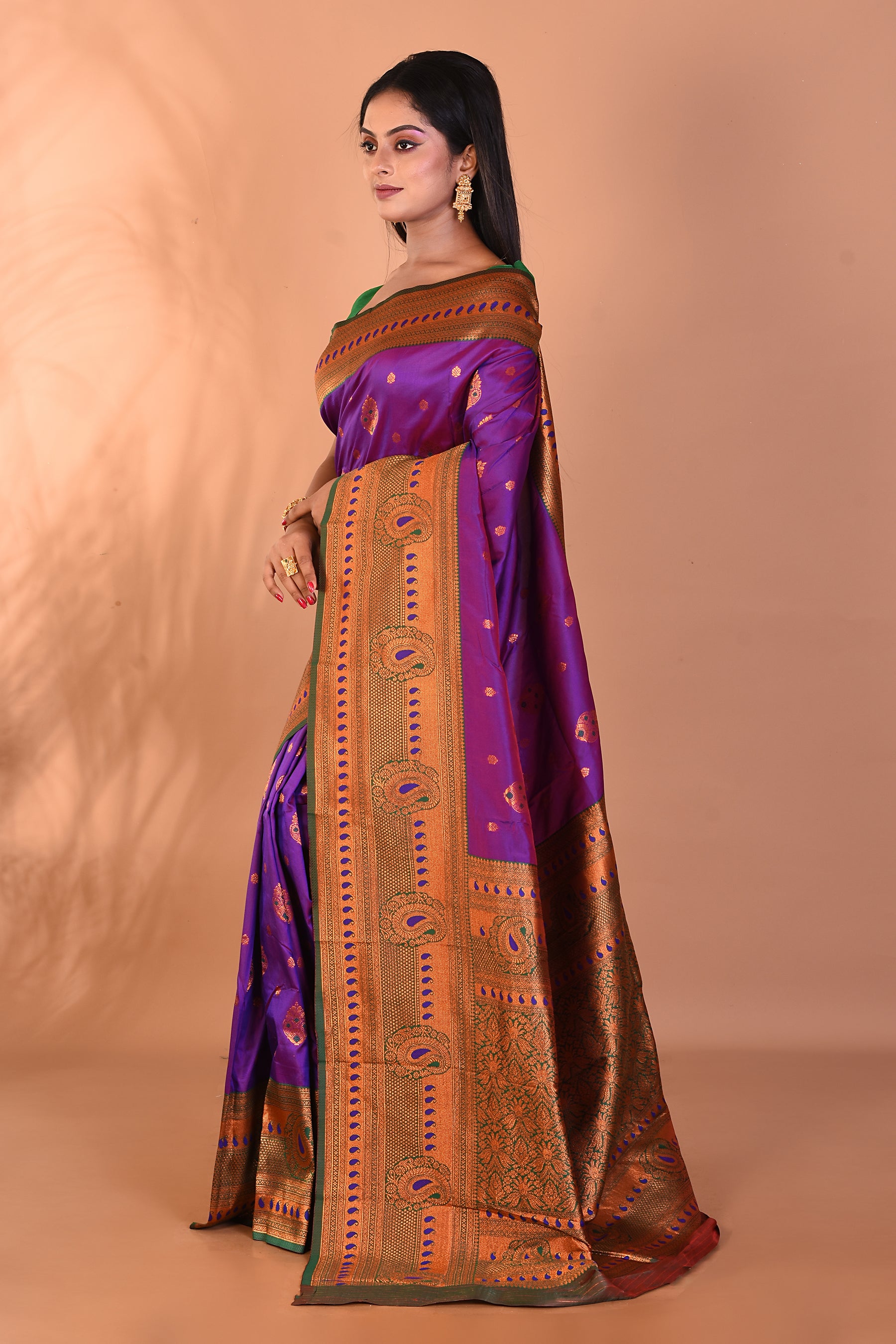 Purple Blended Paithani Silk Saree - Keya Seth Exclusive