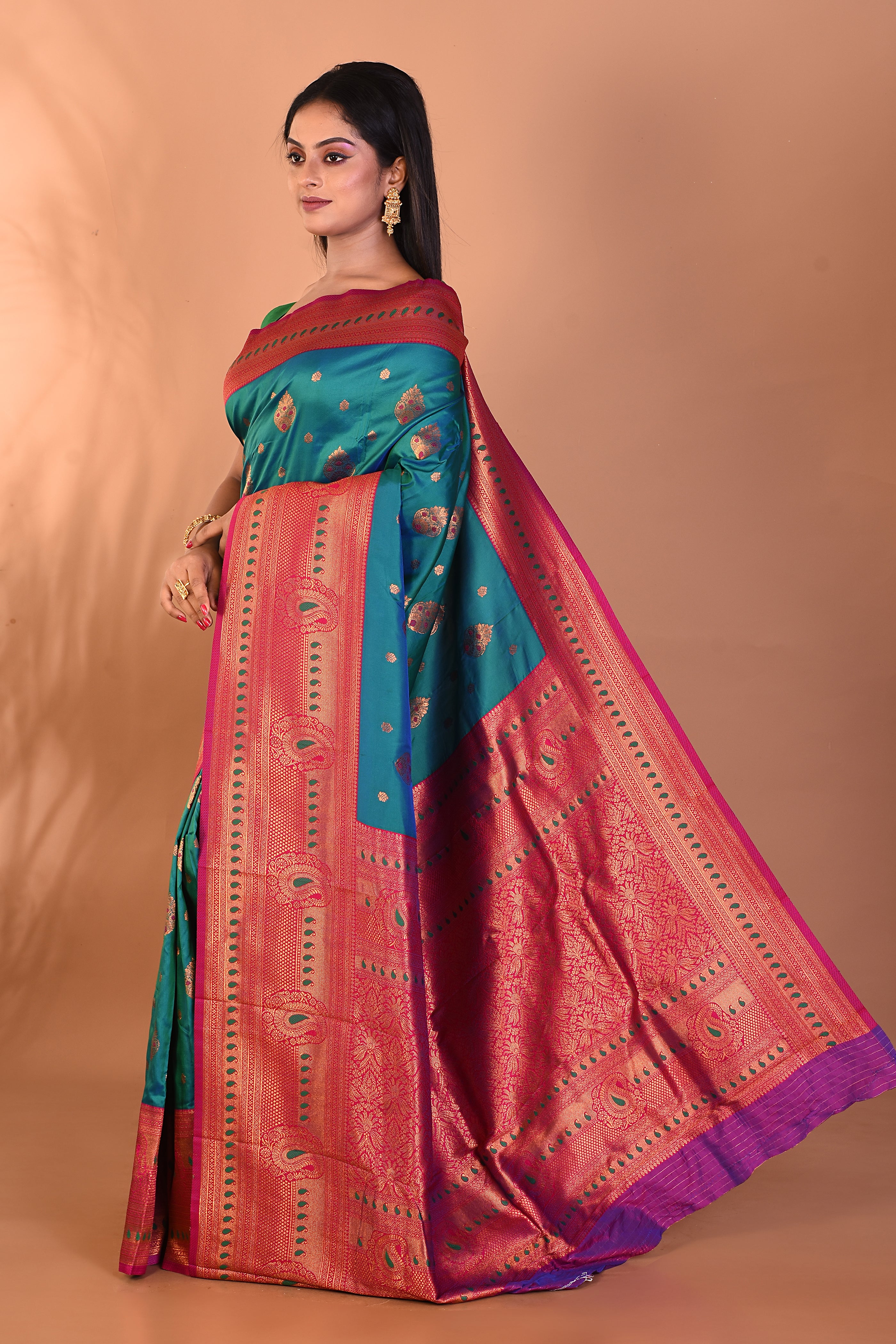 Rama Green Blended Paithani Silk Saree - Keya Seth Exclusive