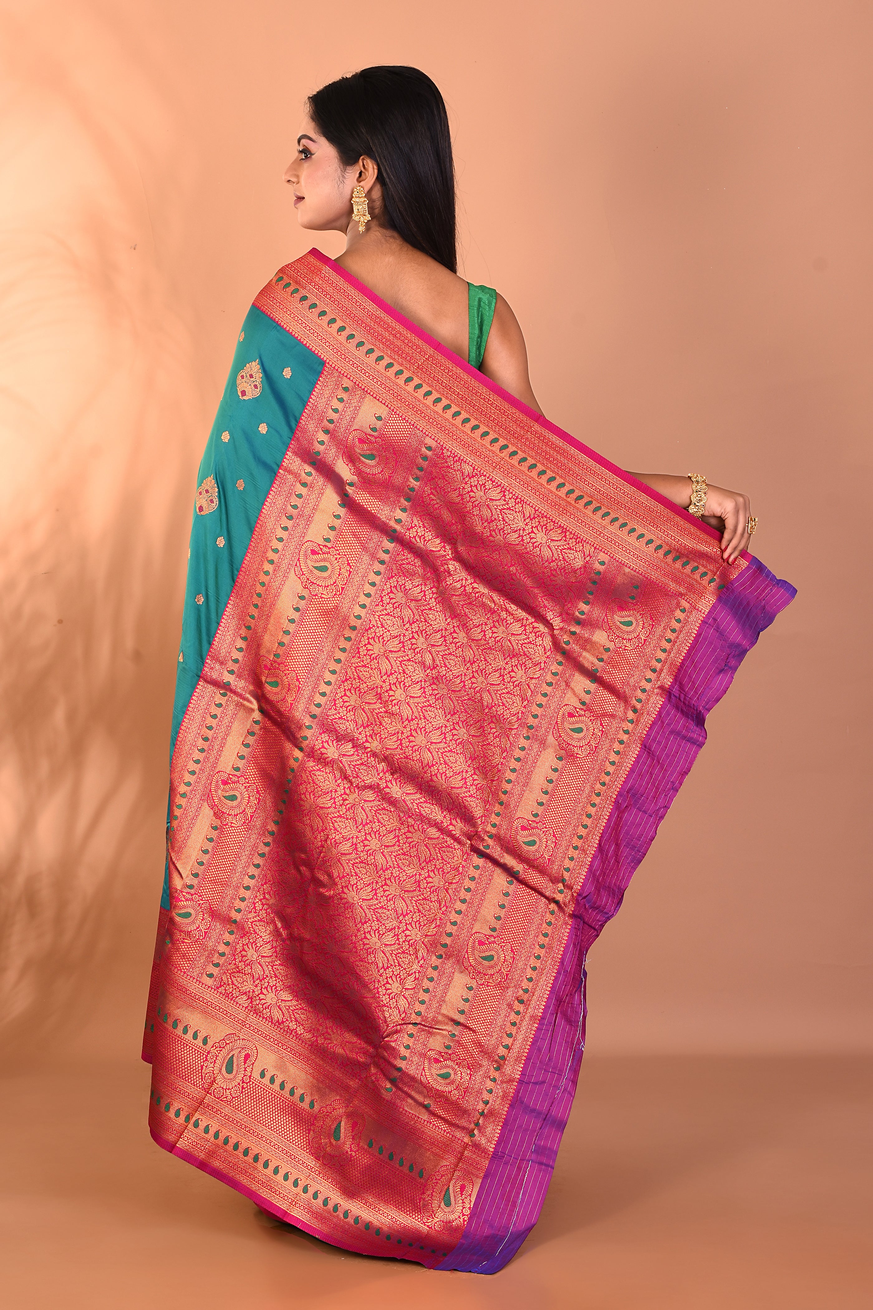 Rama Green Blended Paithani Silk Saree - Keya Seth Exclusive