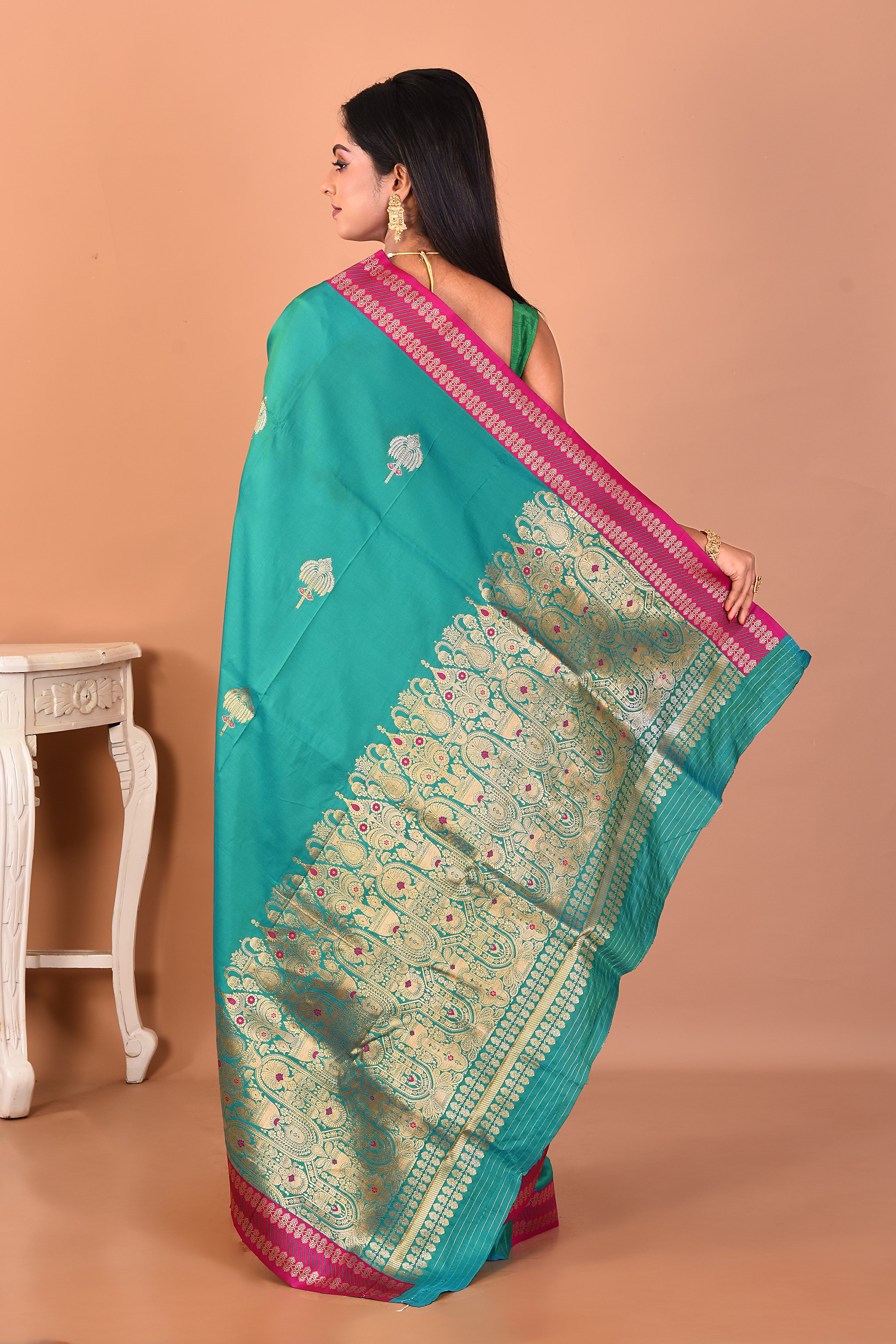 Rama Green Blended Bomkai Silk Saree - Keya Seth Exclusive