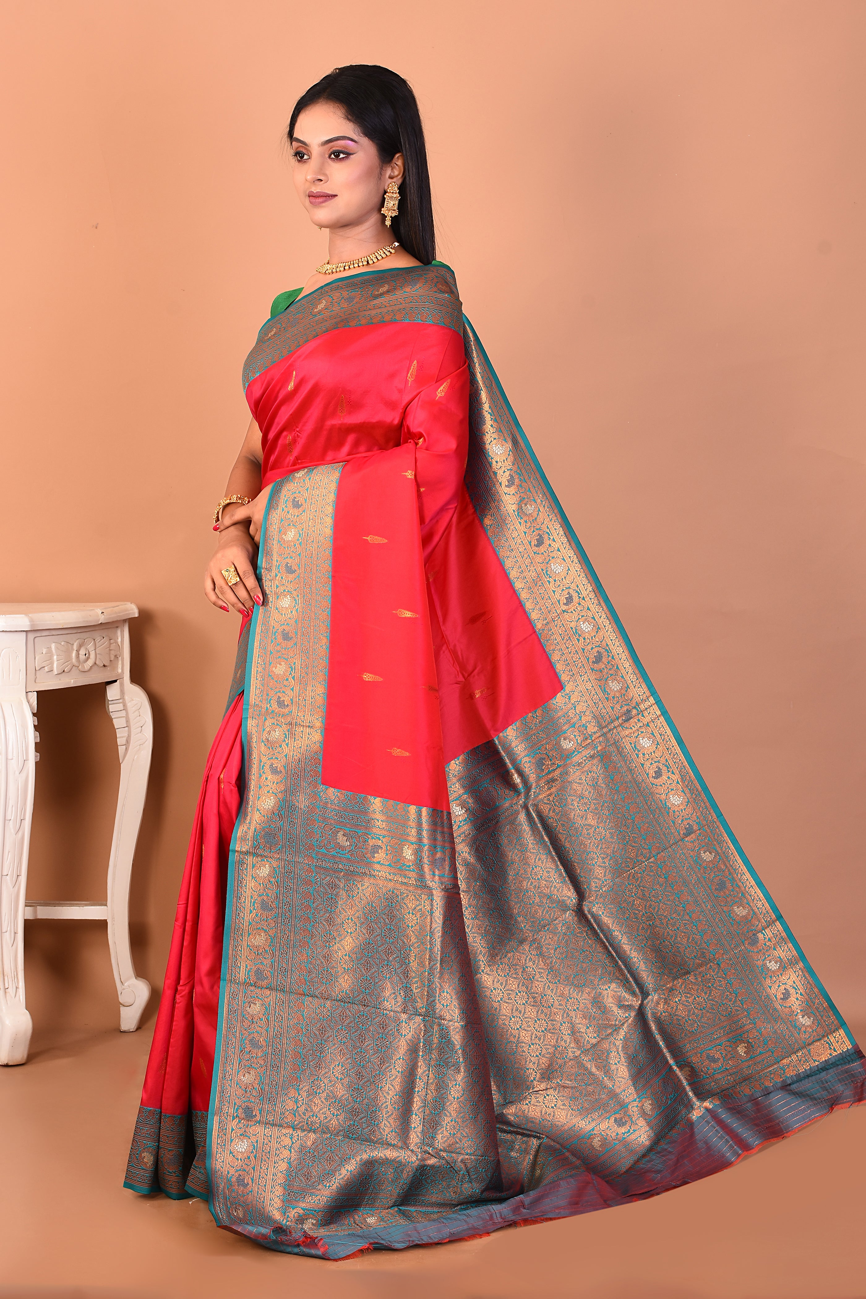 Maroon Blended Kanjivaram Silk Saree - Keya Seth Exclusive