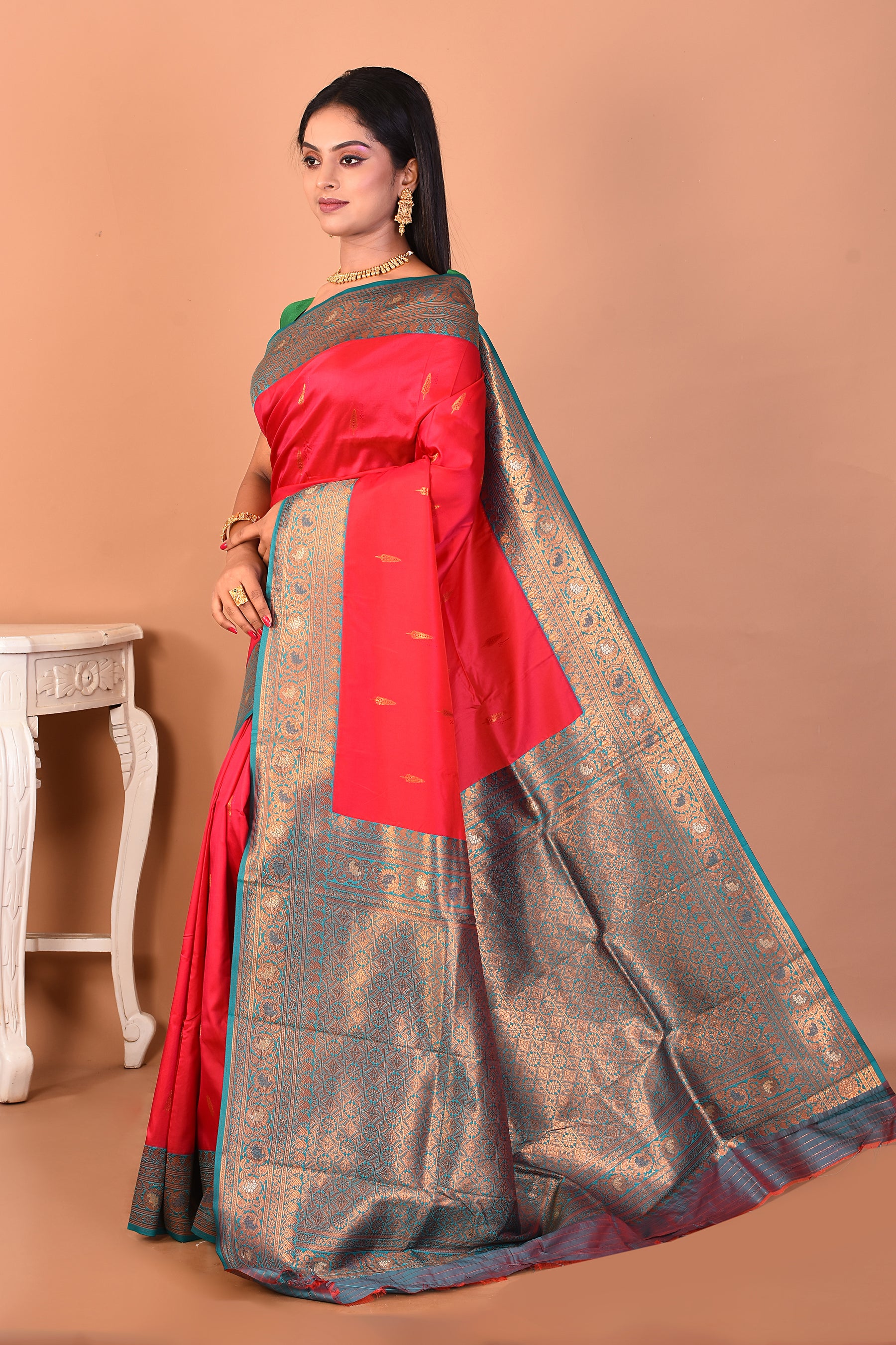 Maroon Blended Kanjivaram Silk Saree - Keya Seth Exclusive