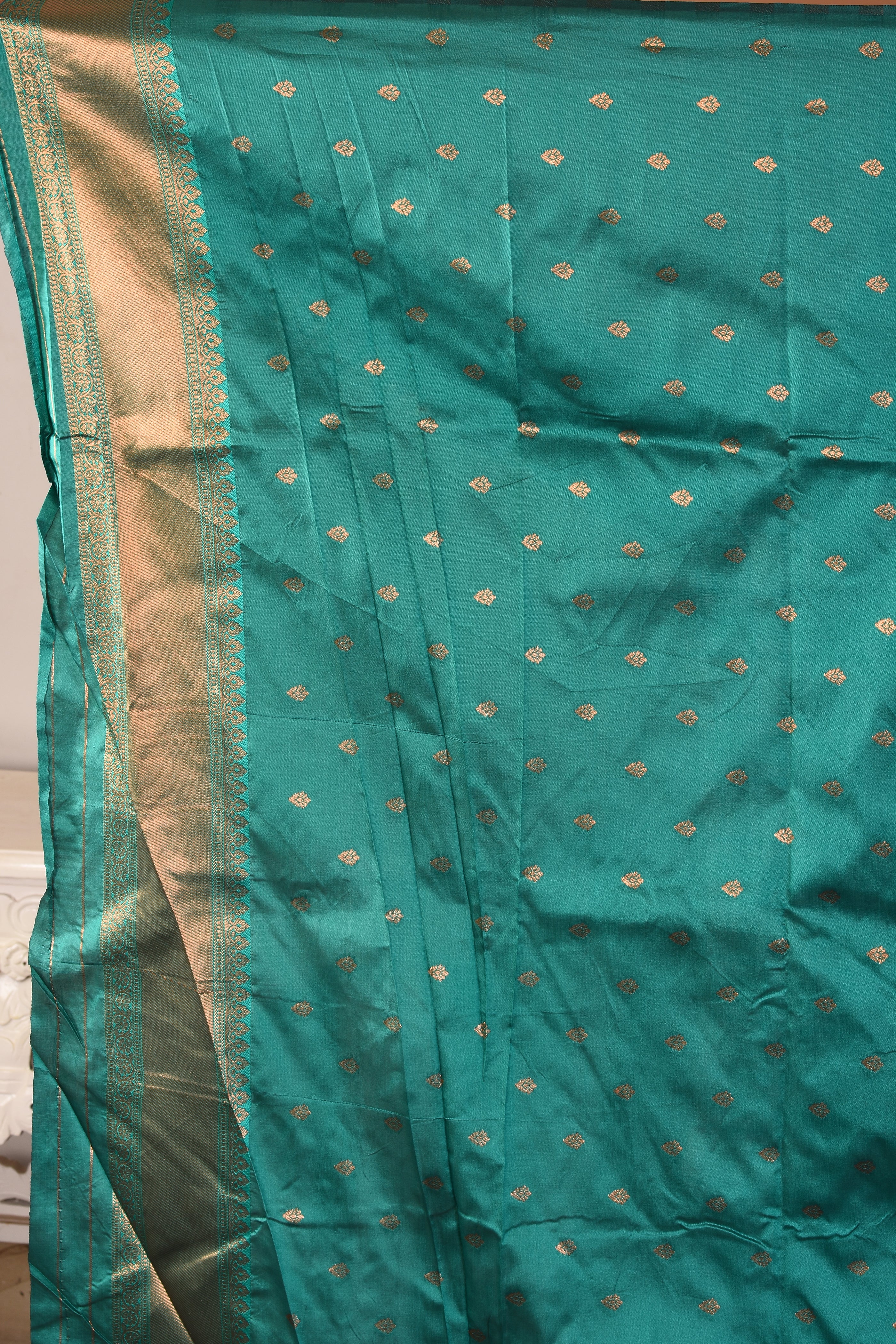 Navy Blue Blended Katan Silk Saree - Keya Seth Exclusive