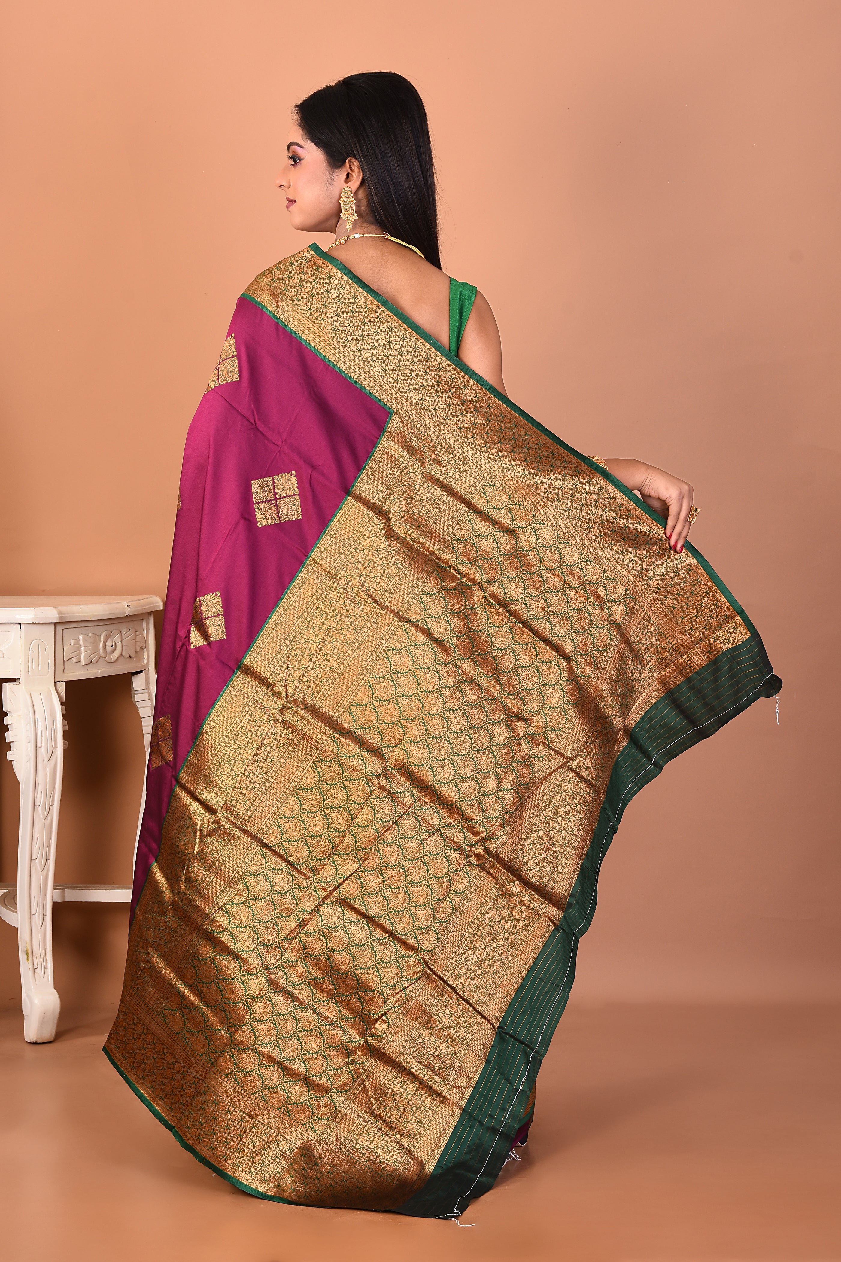 Purple Mushroo Silk Saree - Keya Seth Exclusive