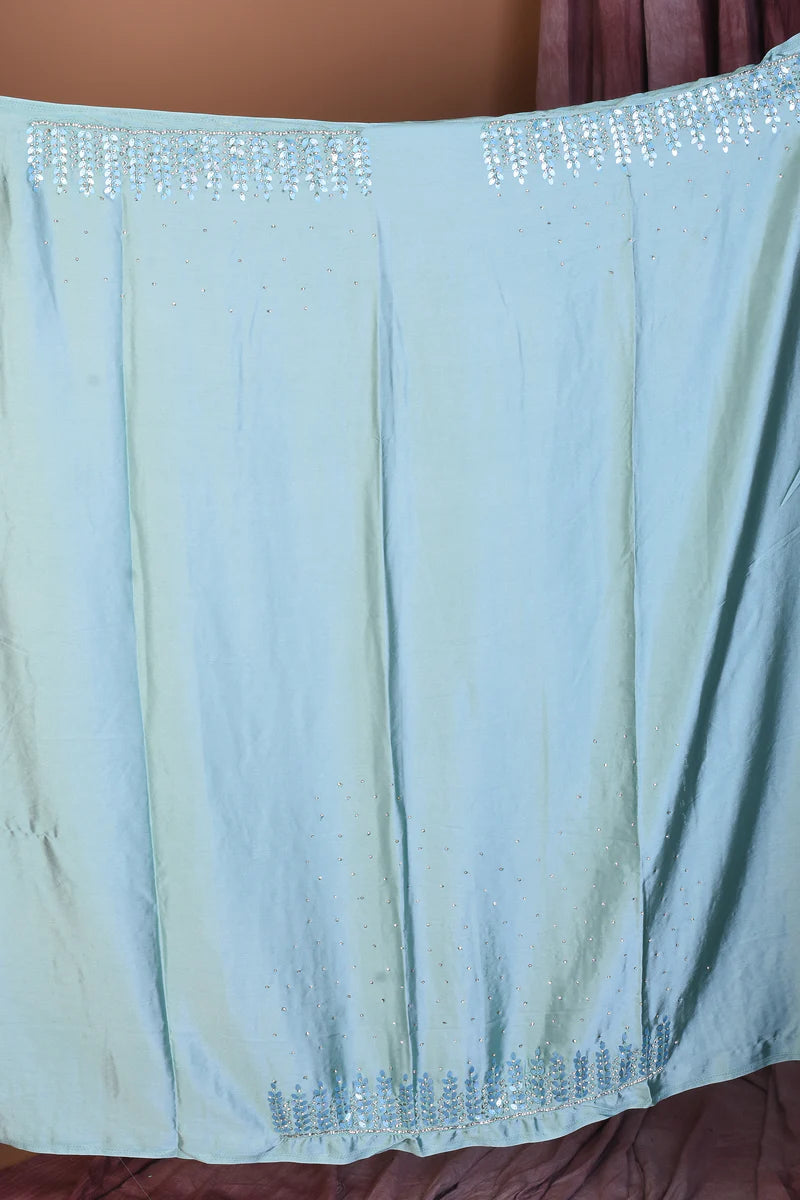 Sky Blue Jimmy Choo Saree with Stonework - Keya Seth Exclusive