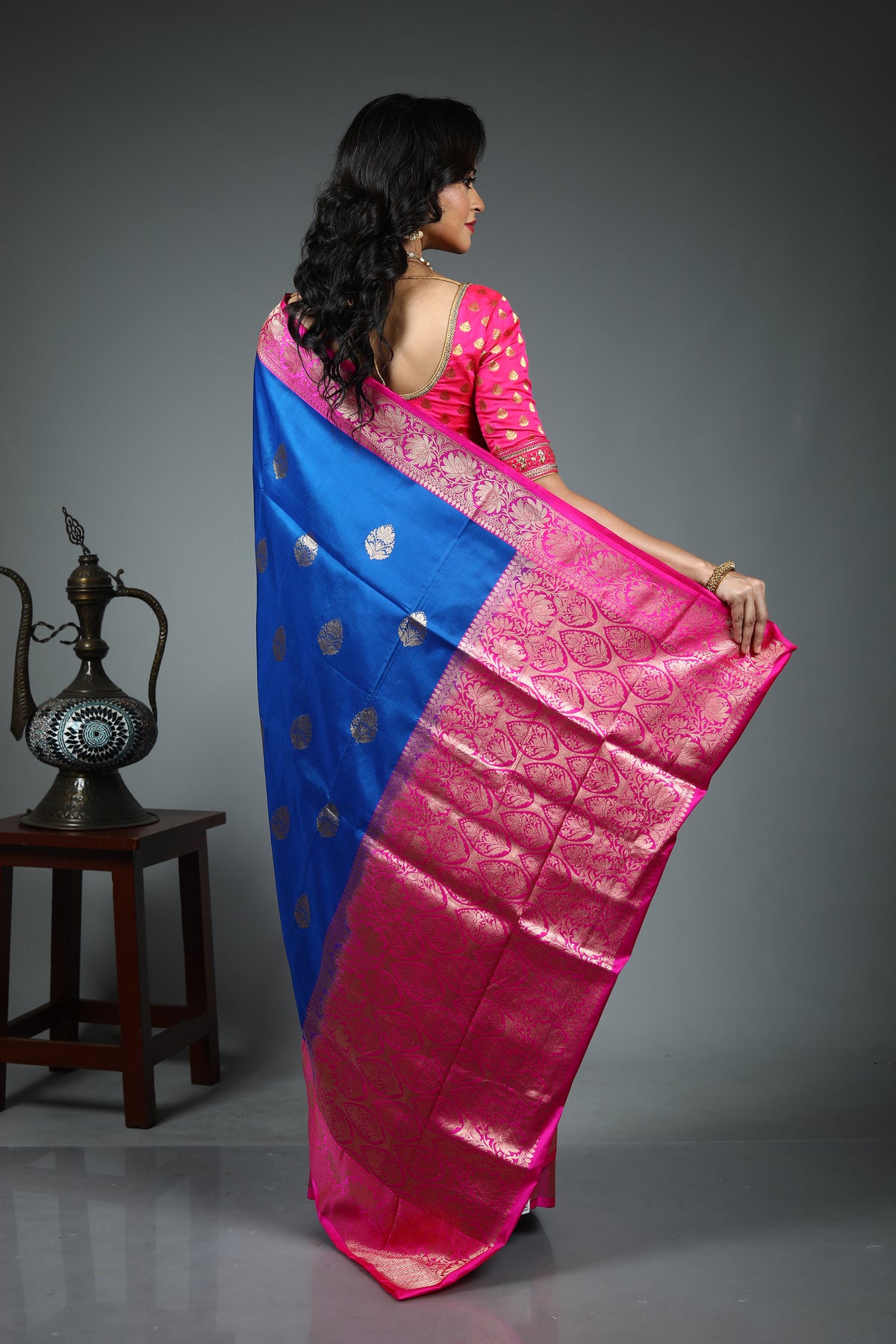 Royal Blue Pure Katan Silk Saree