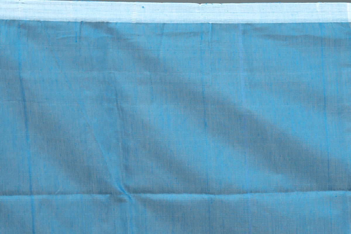 Blue Pure Muslin Saree