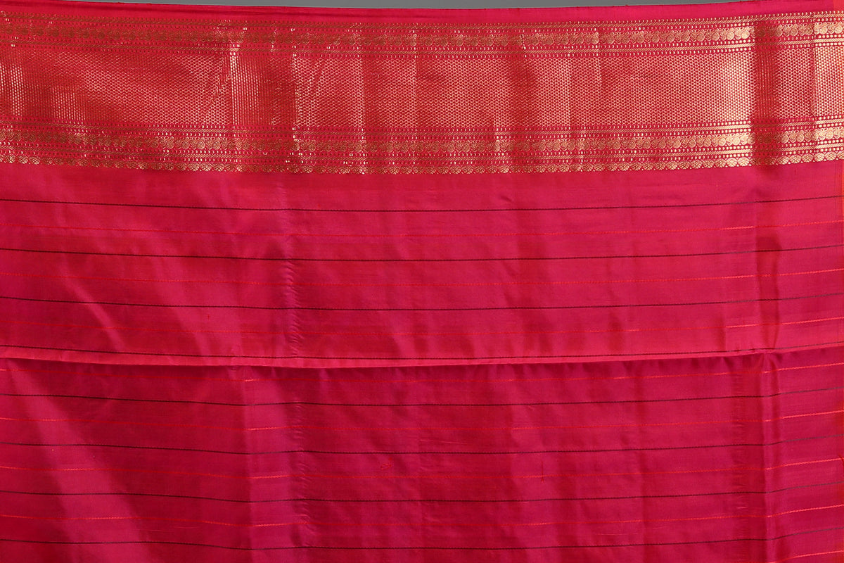 Yellow Checkered Pure Kanjivaram Silk Saree