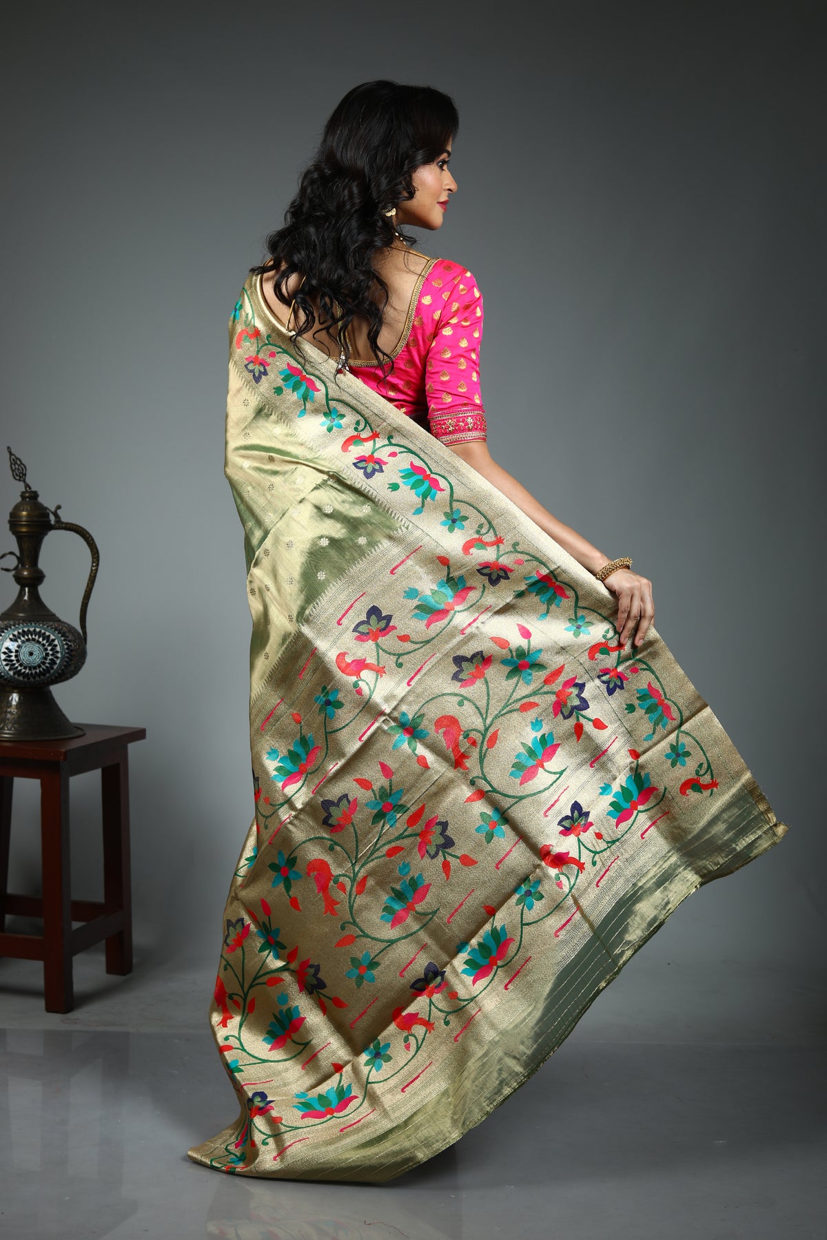 Green Blended Tissue Saree