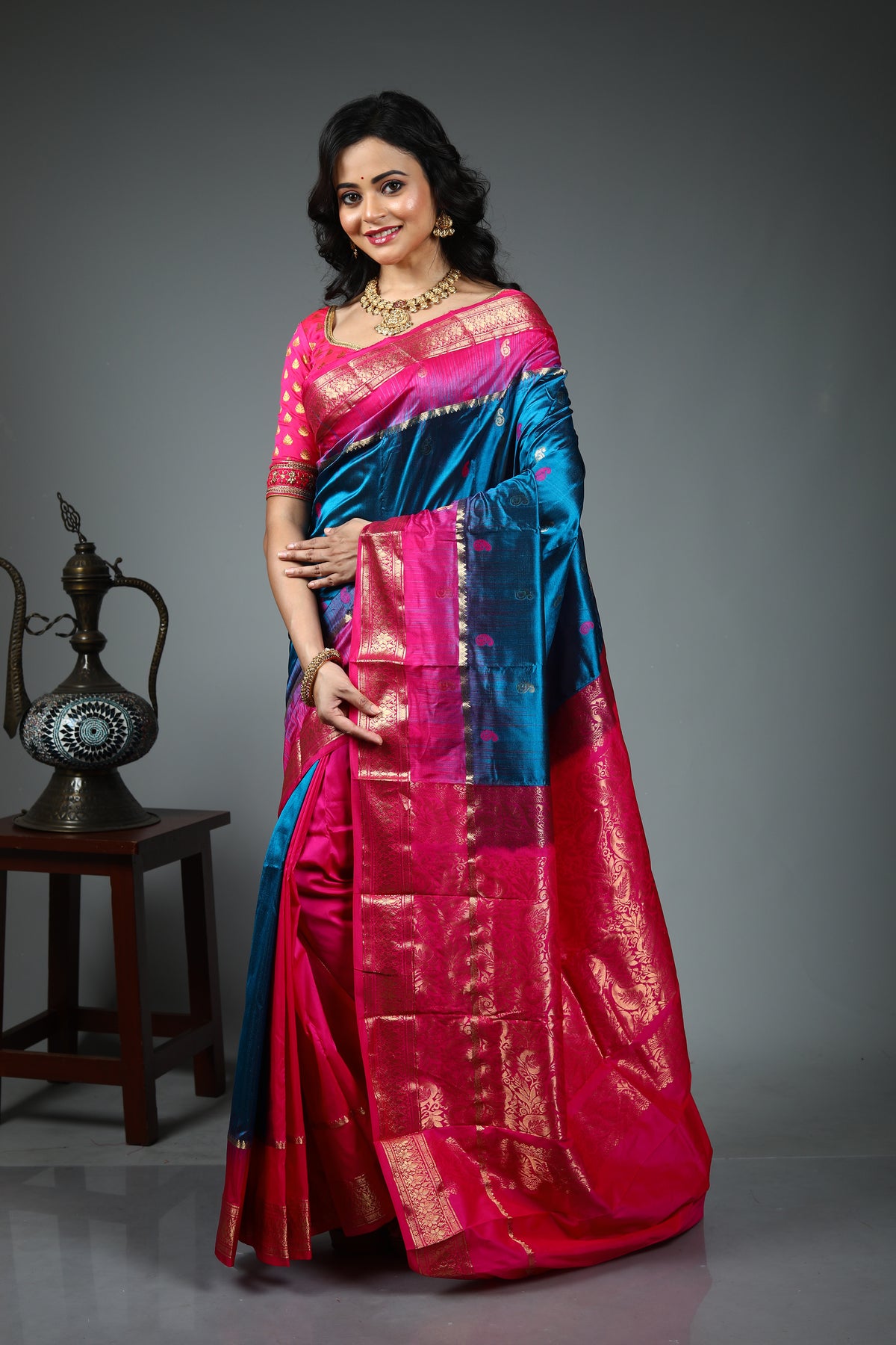 Blue Pure Kanjivaram Silk Saree