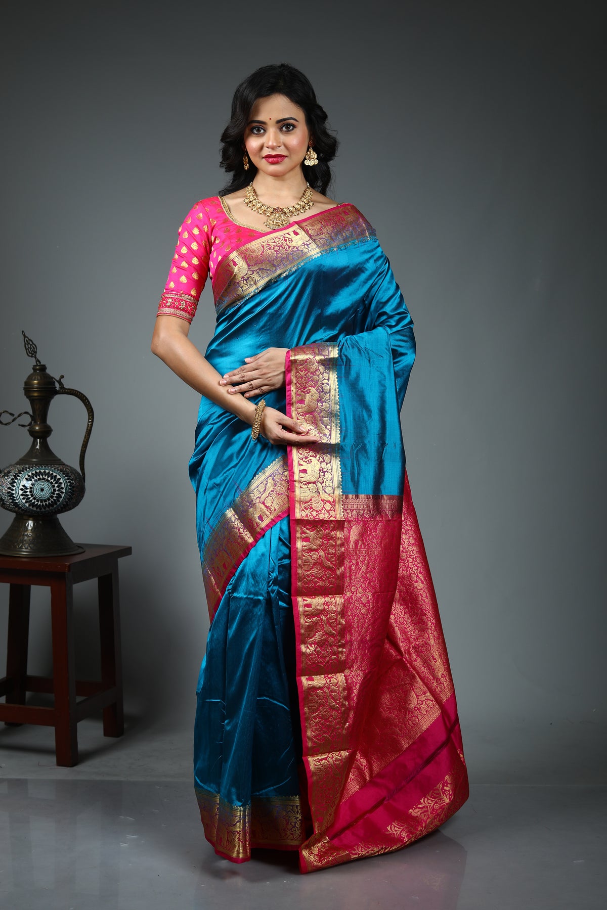 Blue Pure Kanjivaram Silk Saree