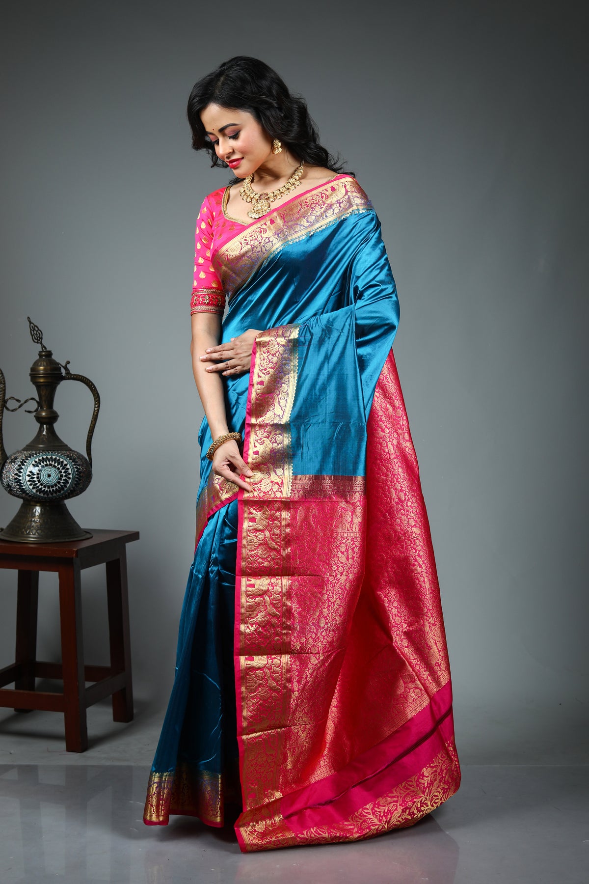 Blue Pure Kanjivaram Silk Saree