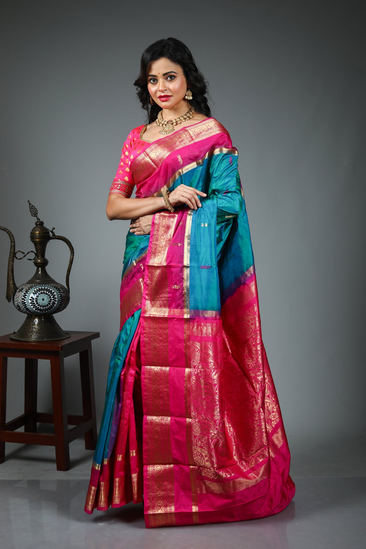 Blue Pure Kanjivaram Silk Saree