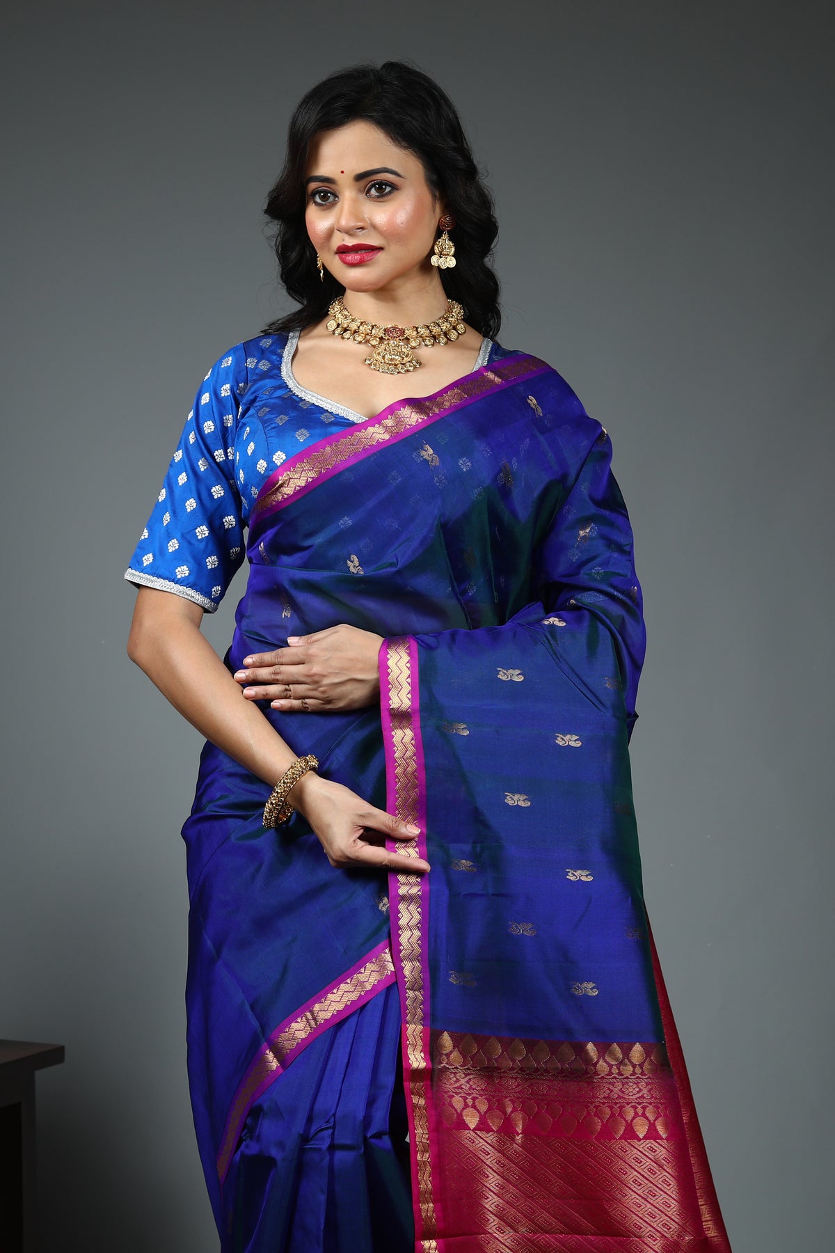 Royal Blue Pure Kanjivaram Silk Saree