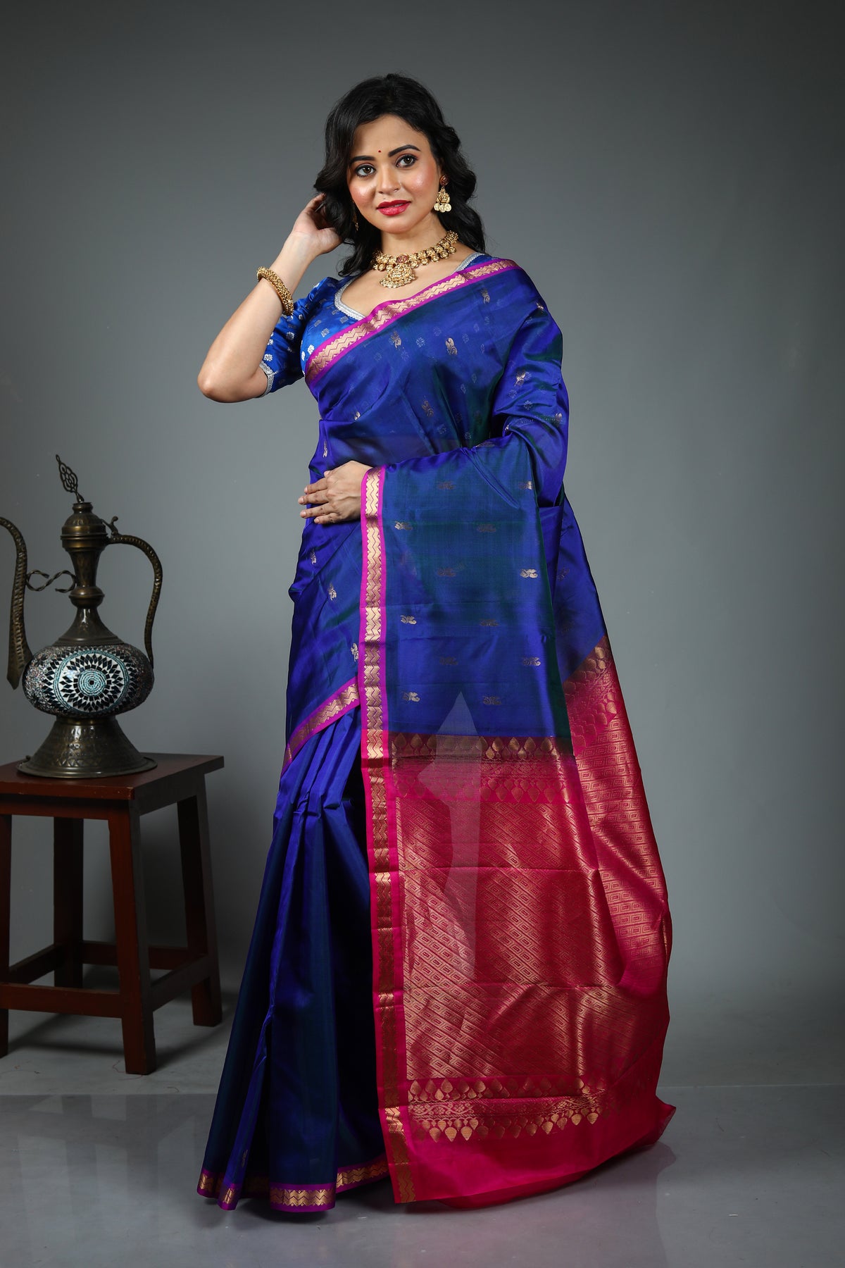 Royal Blue Pure Kanjivaram Silk Saree