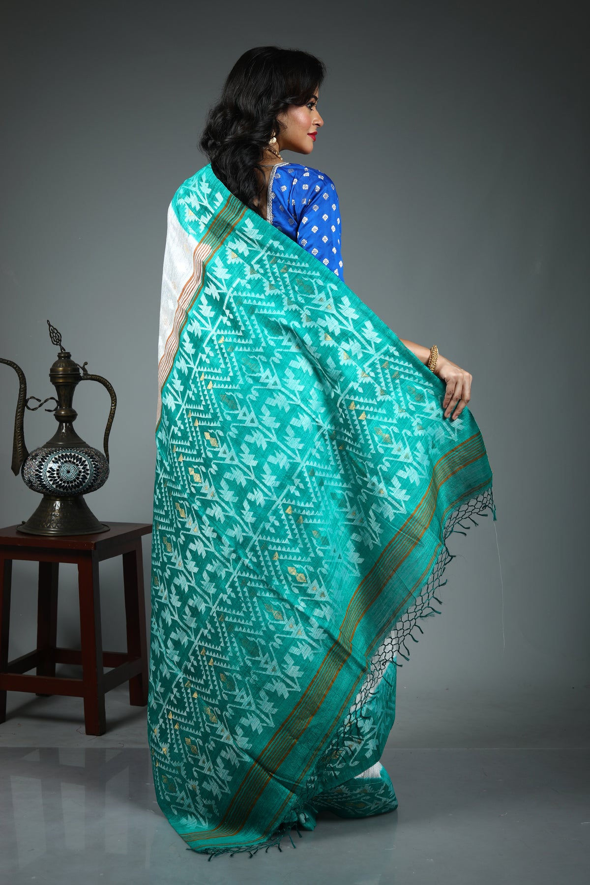 White Kalashetra Saree