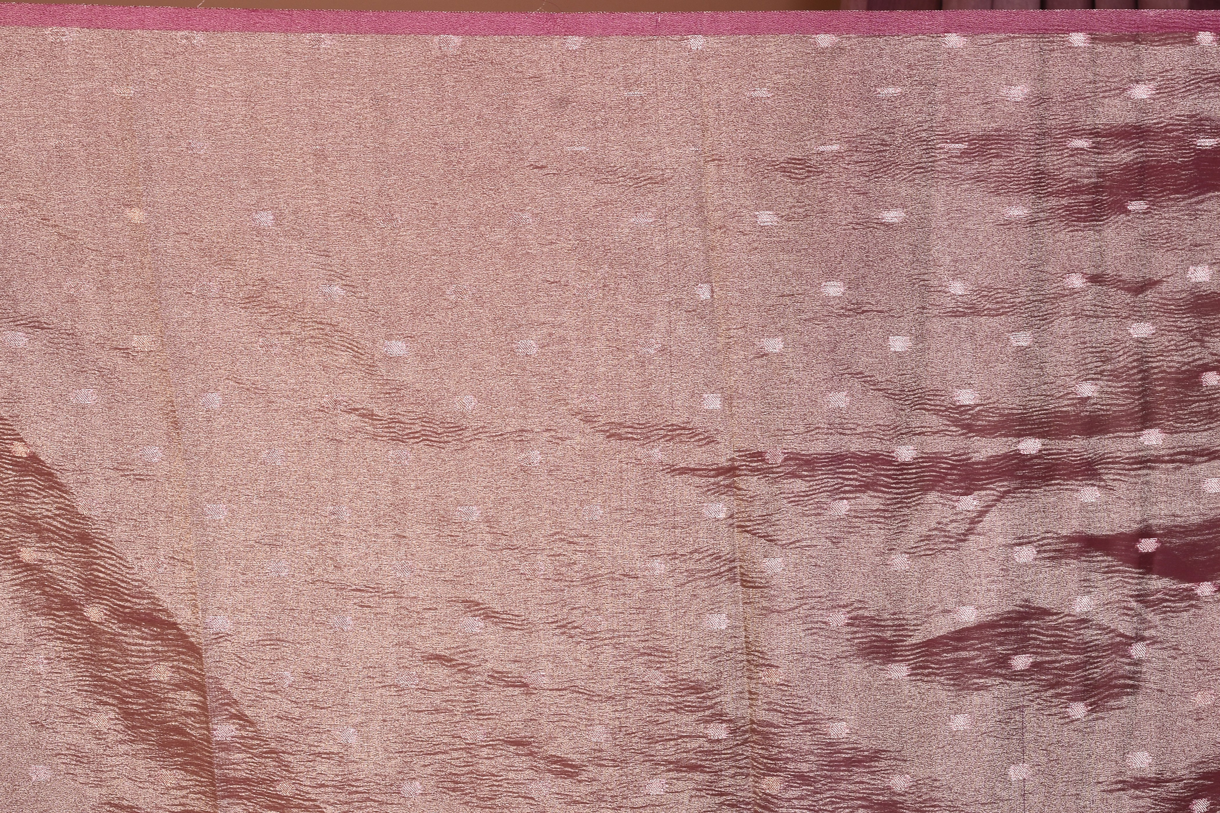 Pink Crushed Tissue Saree with Golden Zari - Keya Seth Exclusive