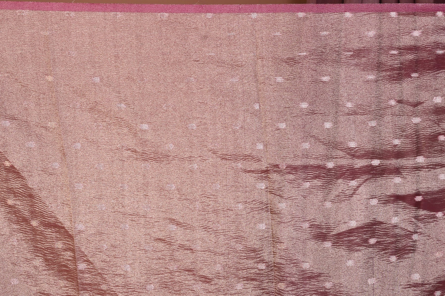 Pink Crushed Tissue Saree with Golden Zari - Keya Seth Exclusive