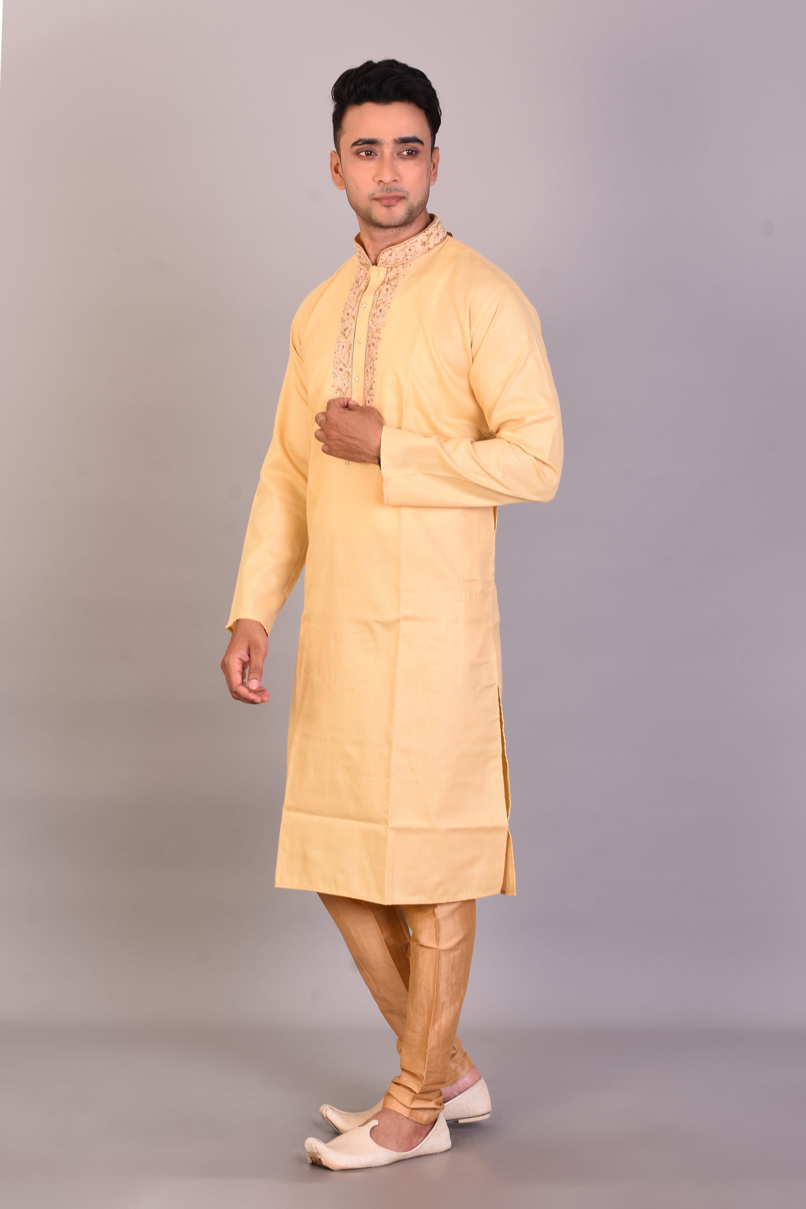 Long Tussar Silk Kurta with Full Sleeves - Keya Seth Exclusive