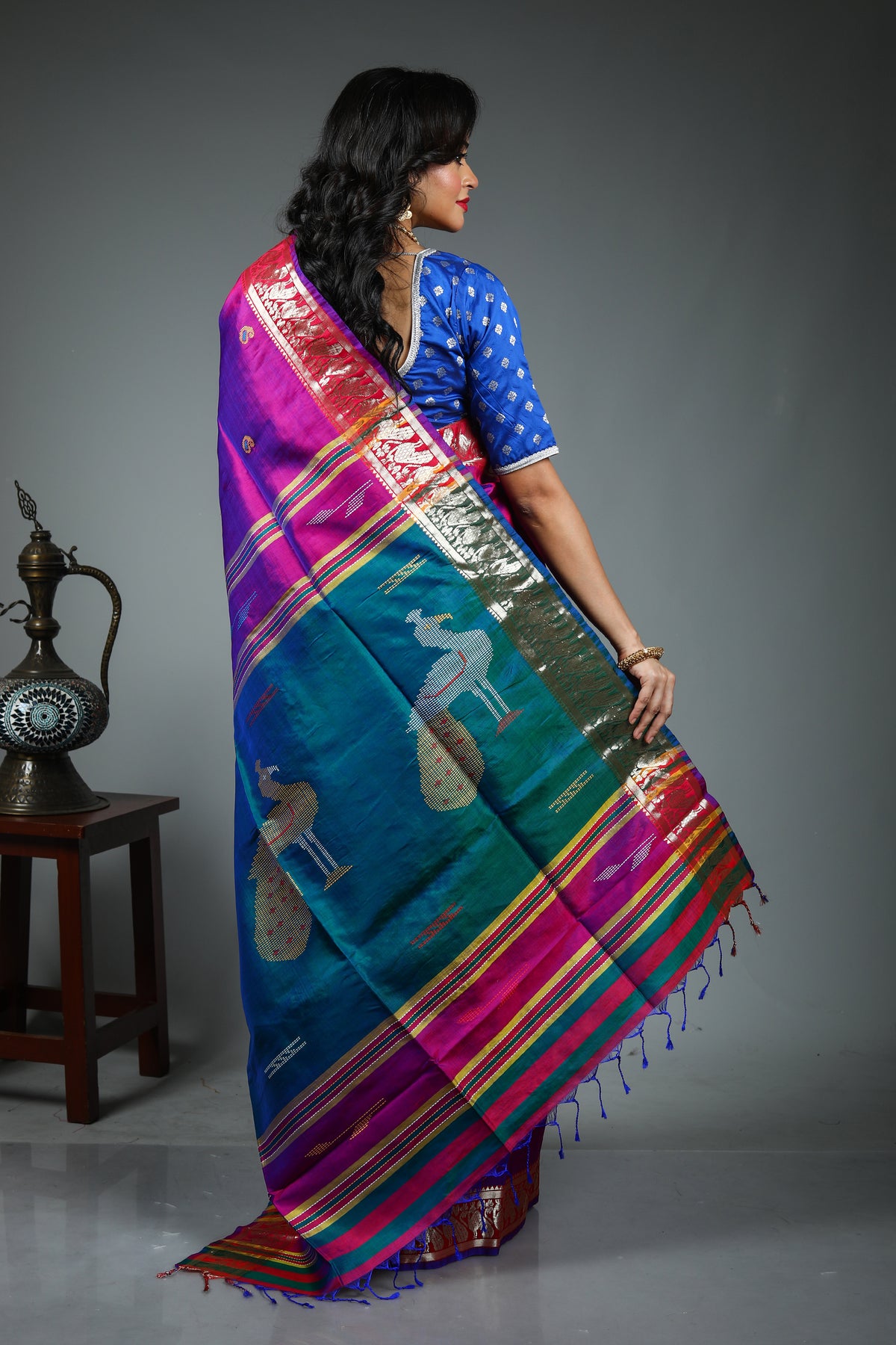 Dual Tone Purple Kalashetra Saree