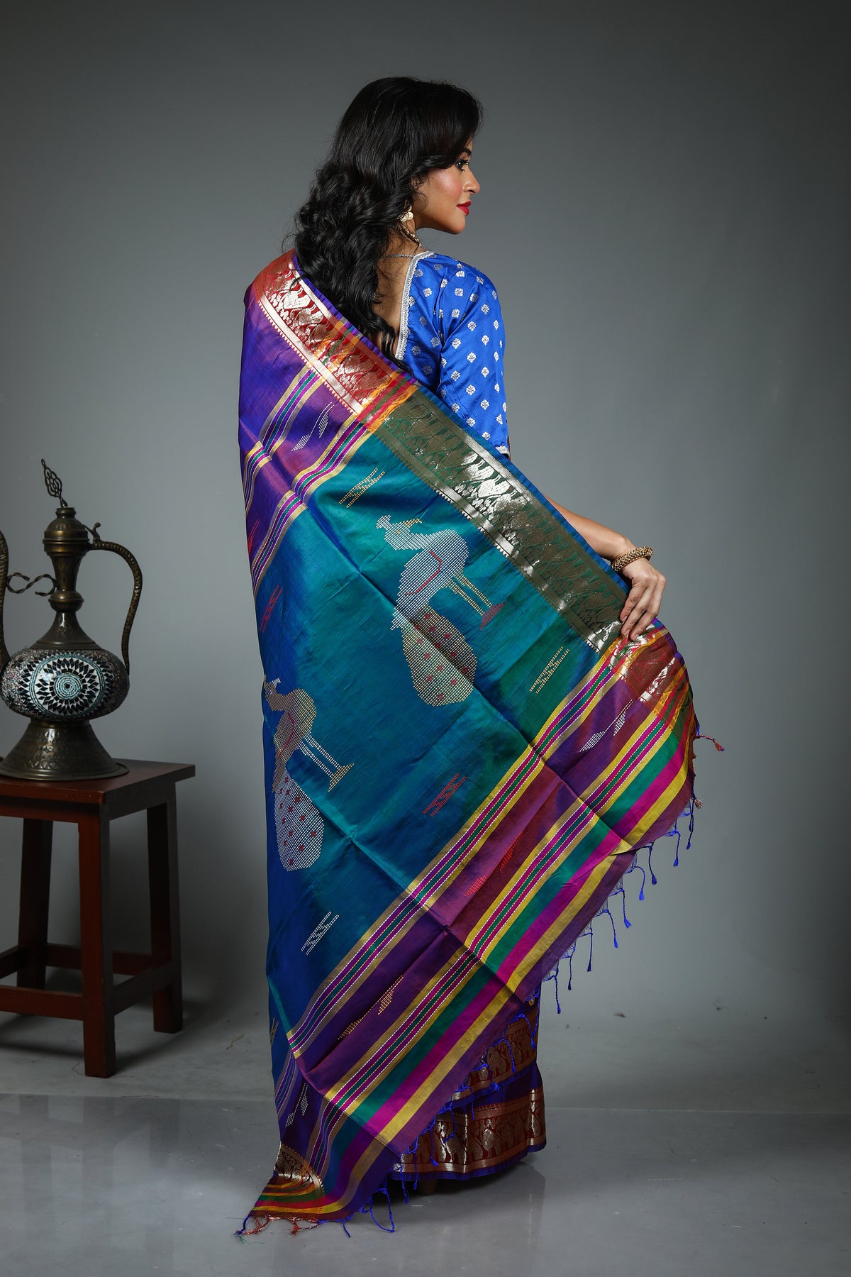 Dual Tone Purple Kalashetra Saree