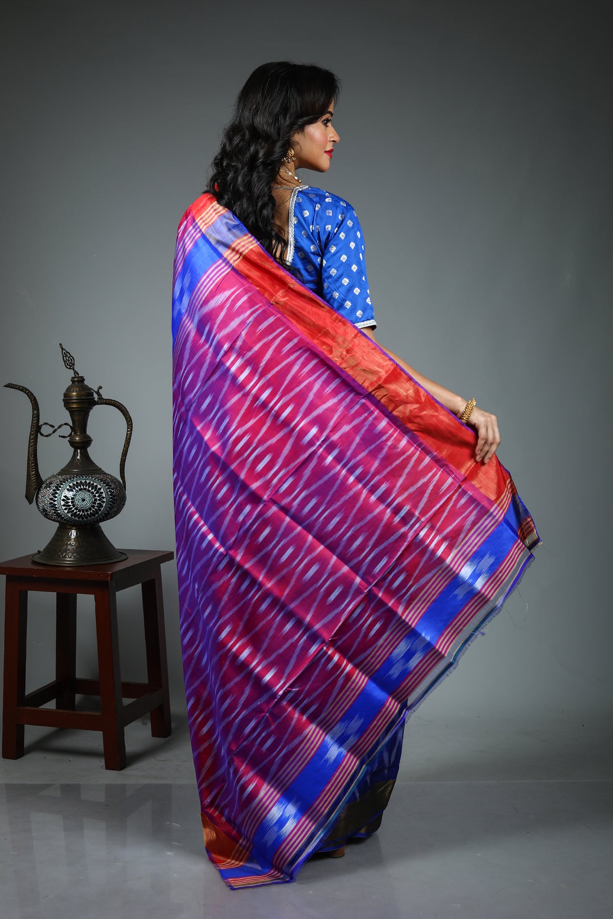 Green Pure Ikkat Silk Saree