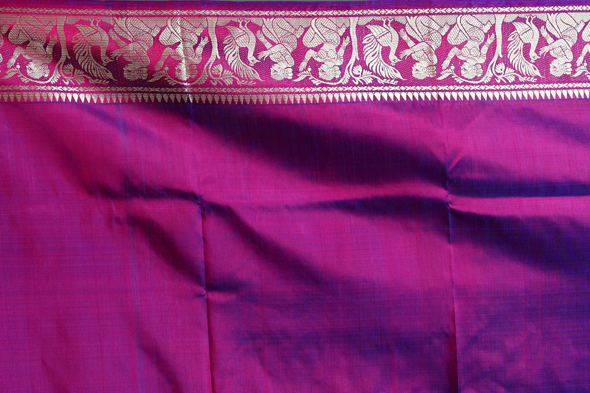 Purple Pure Baluchari Silk Saree