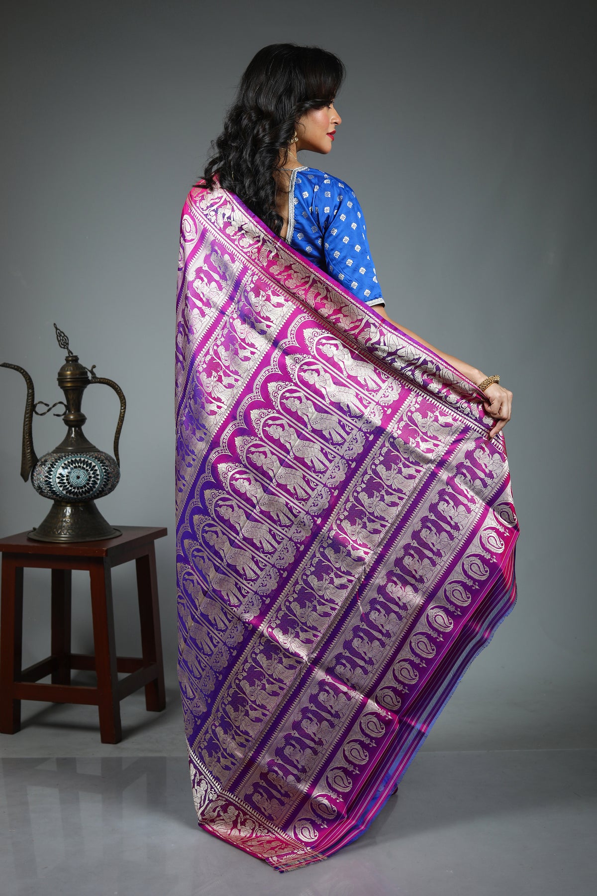 Purple Pure Baluchari Silk Saree