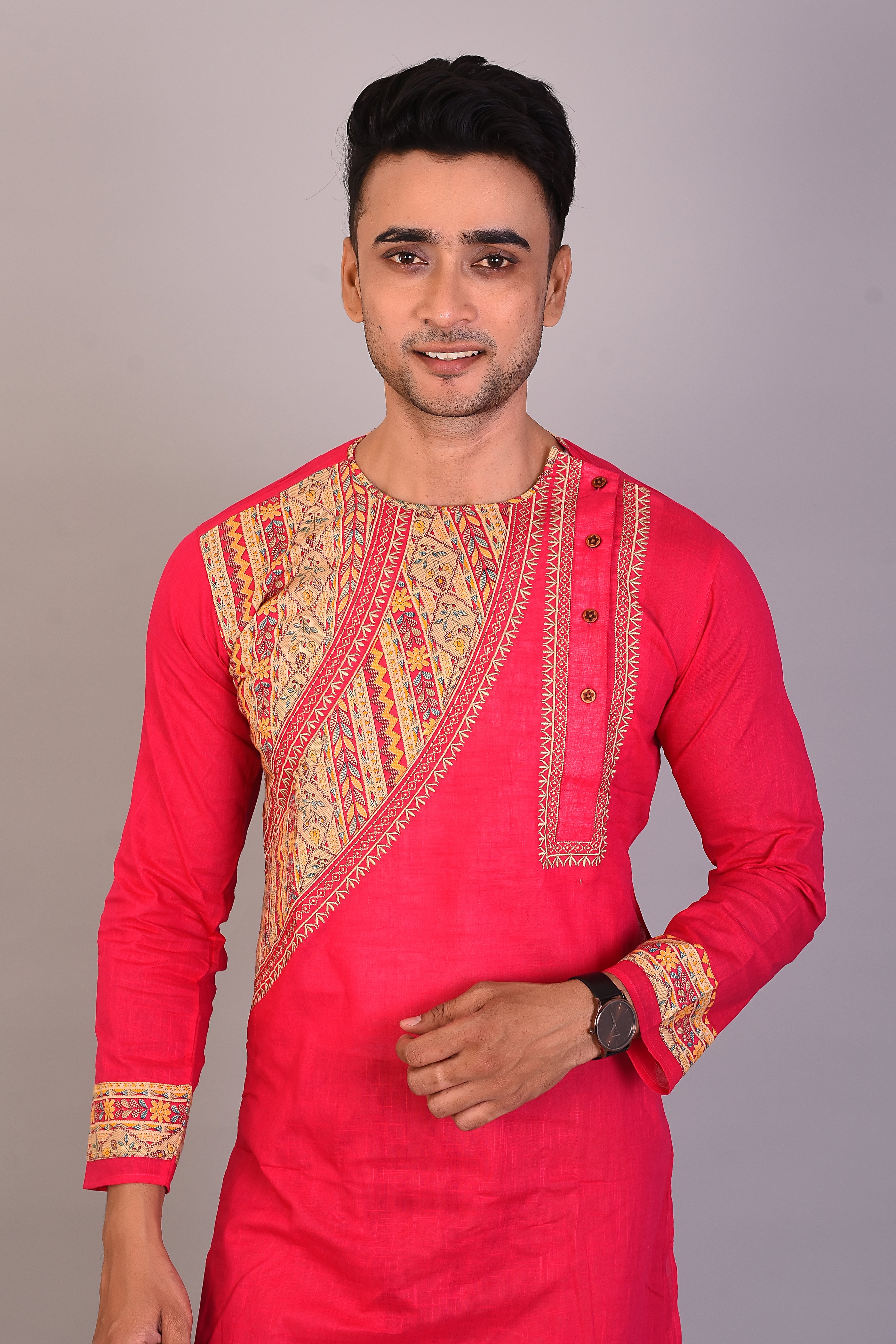 Long Rani Silk Kurta with Full Sleeves