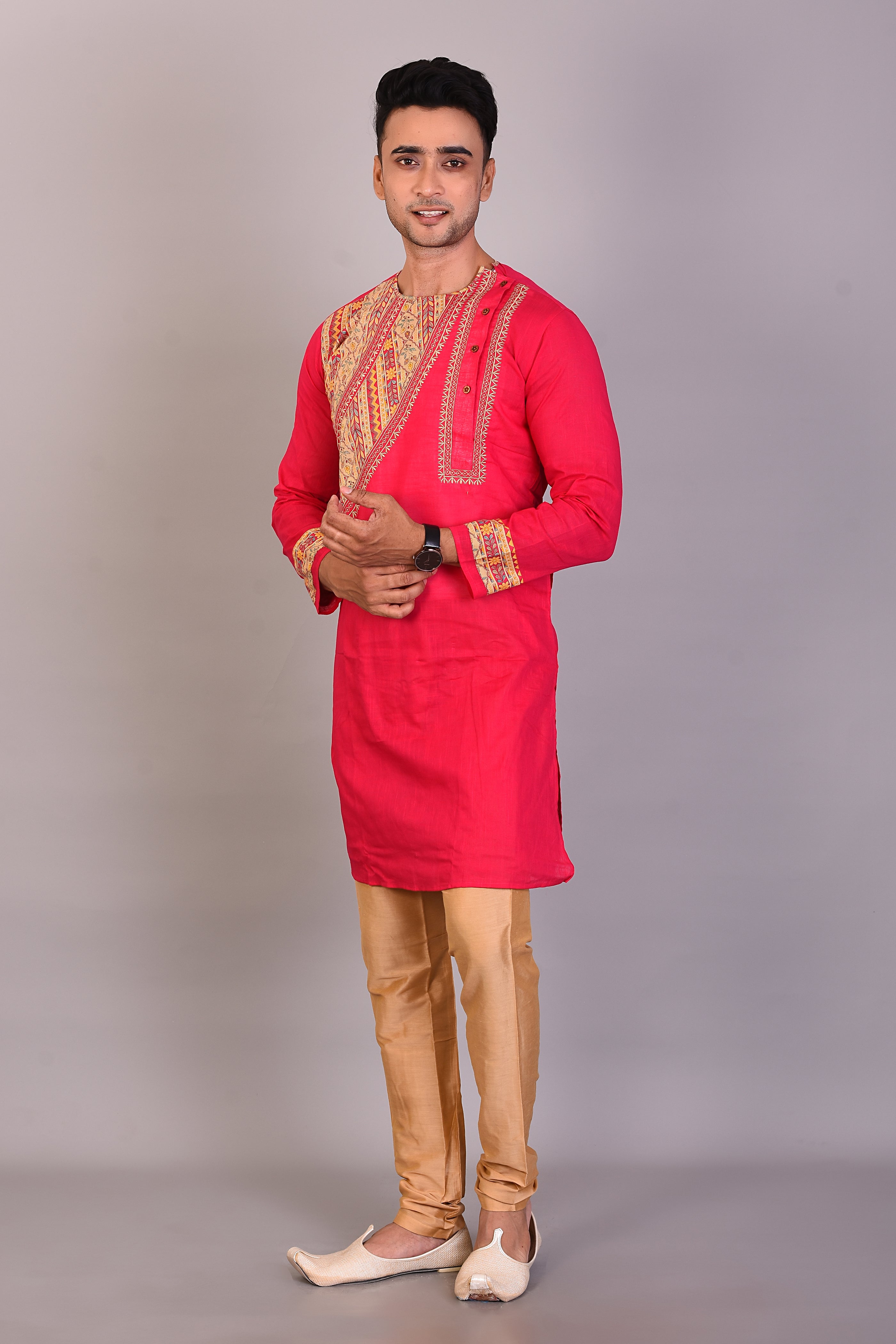 Long Rani Silk Kurta with Full Sleeves
