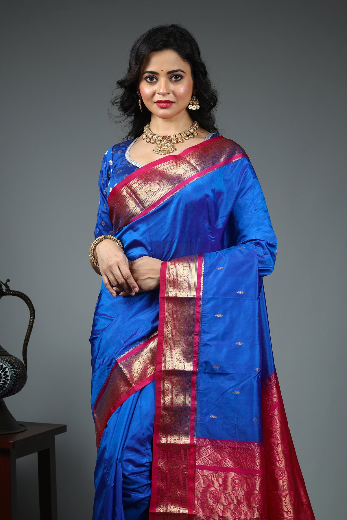 Royal Blue Pure Kanjivaram Silk Saree