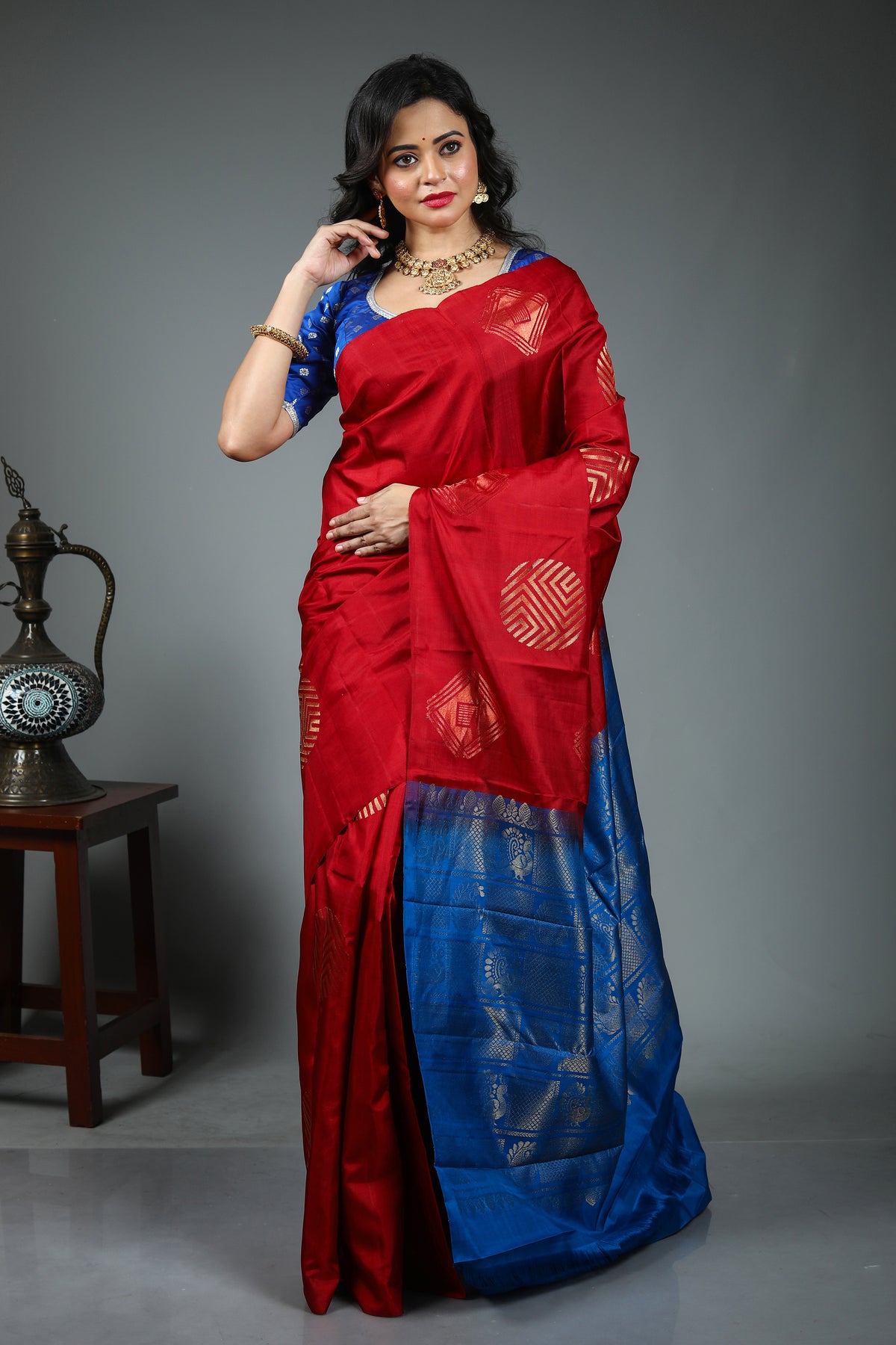 Maroon Pure Kanjivaram Silk Saree