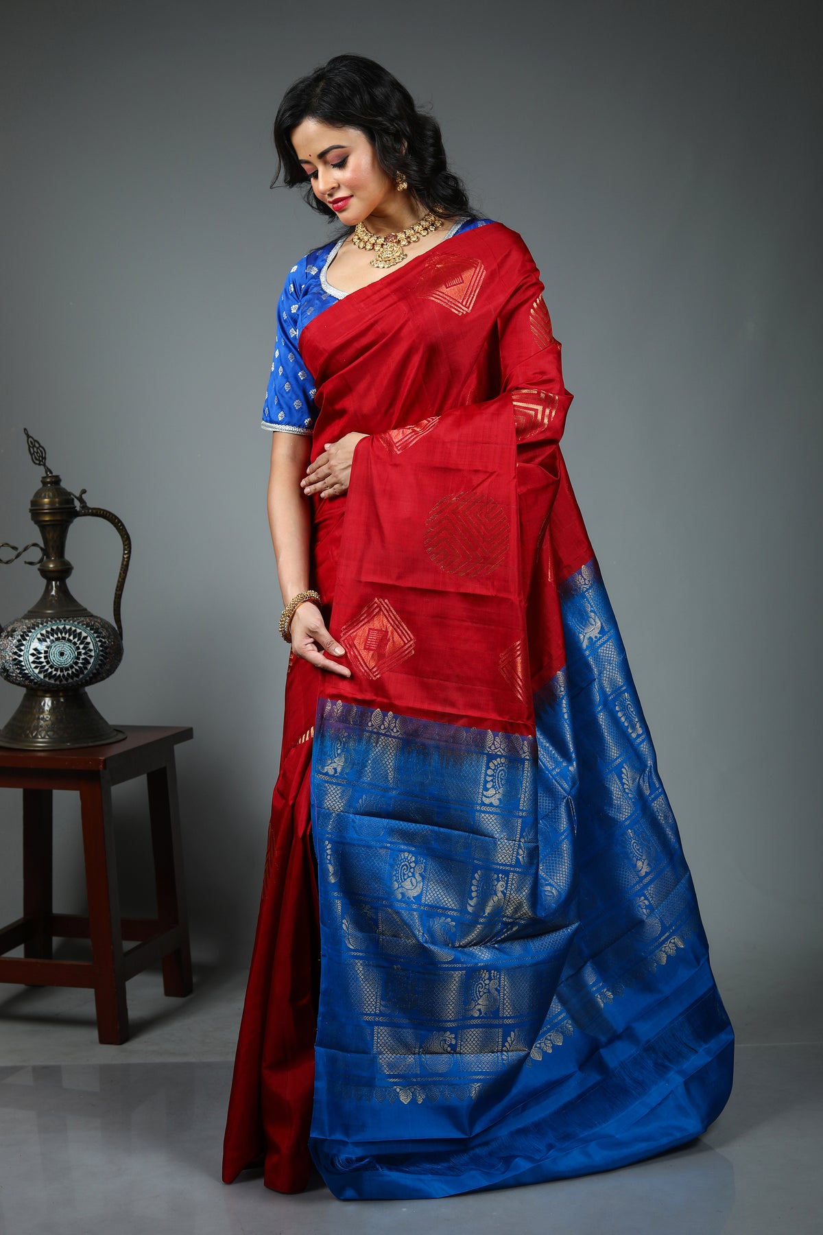 Maroon Pure Kanjivaram Silk Saree