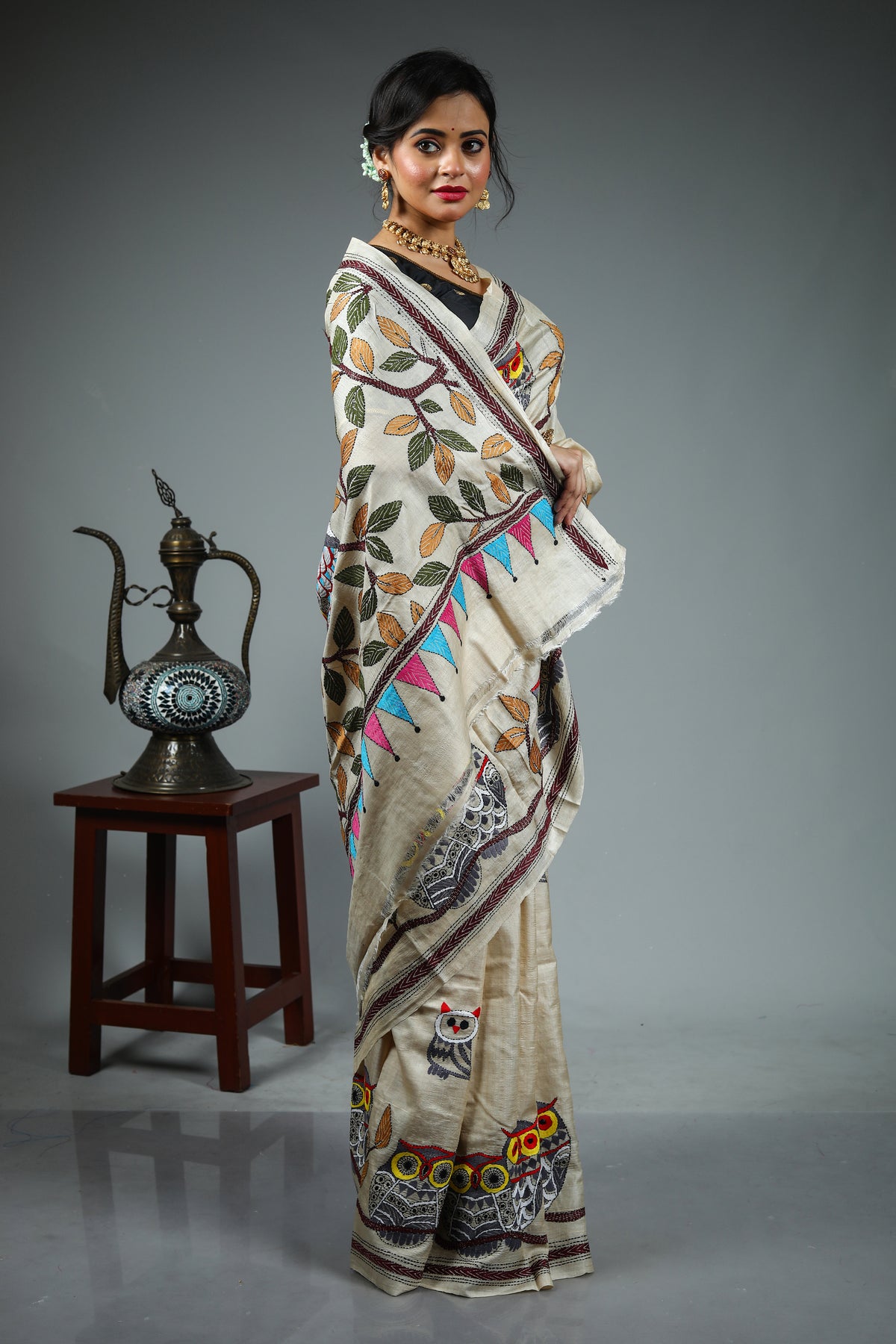 Offwhite Tussar Saree