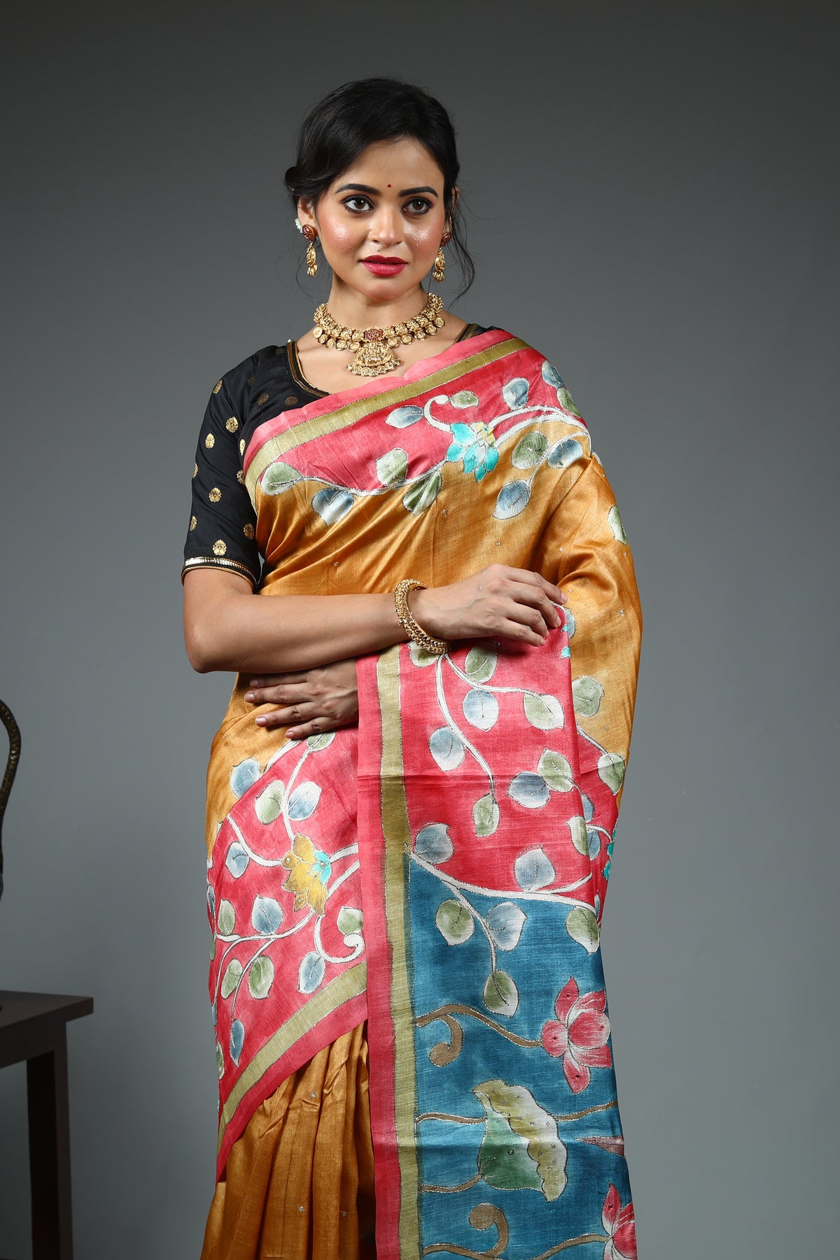 Yellow Tussar Saree