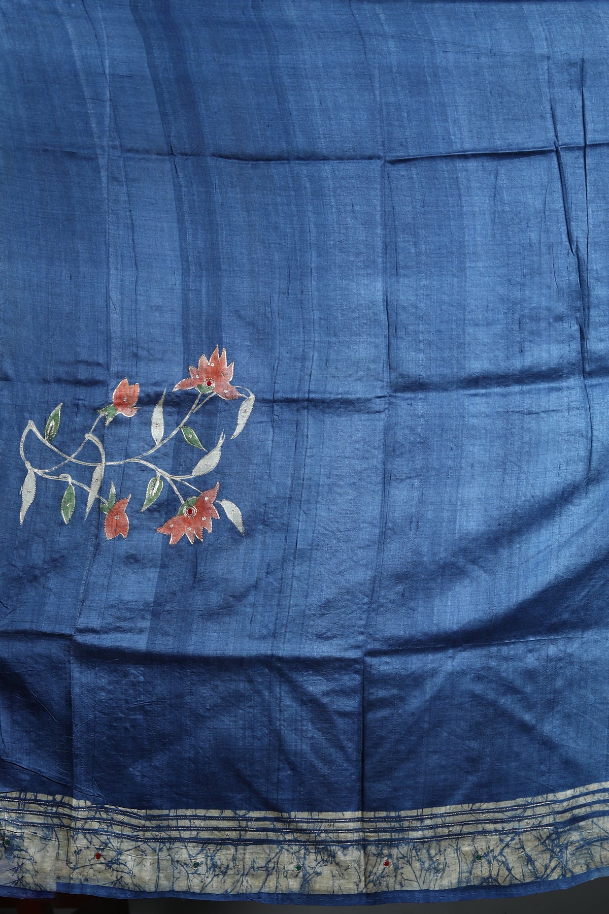 Blue Pure Tussar Saree