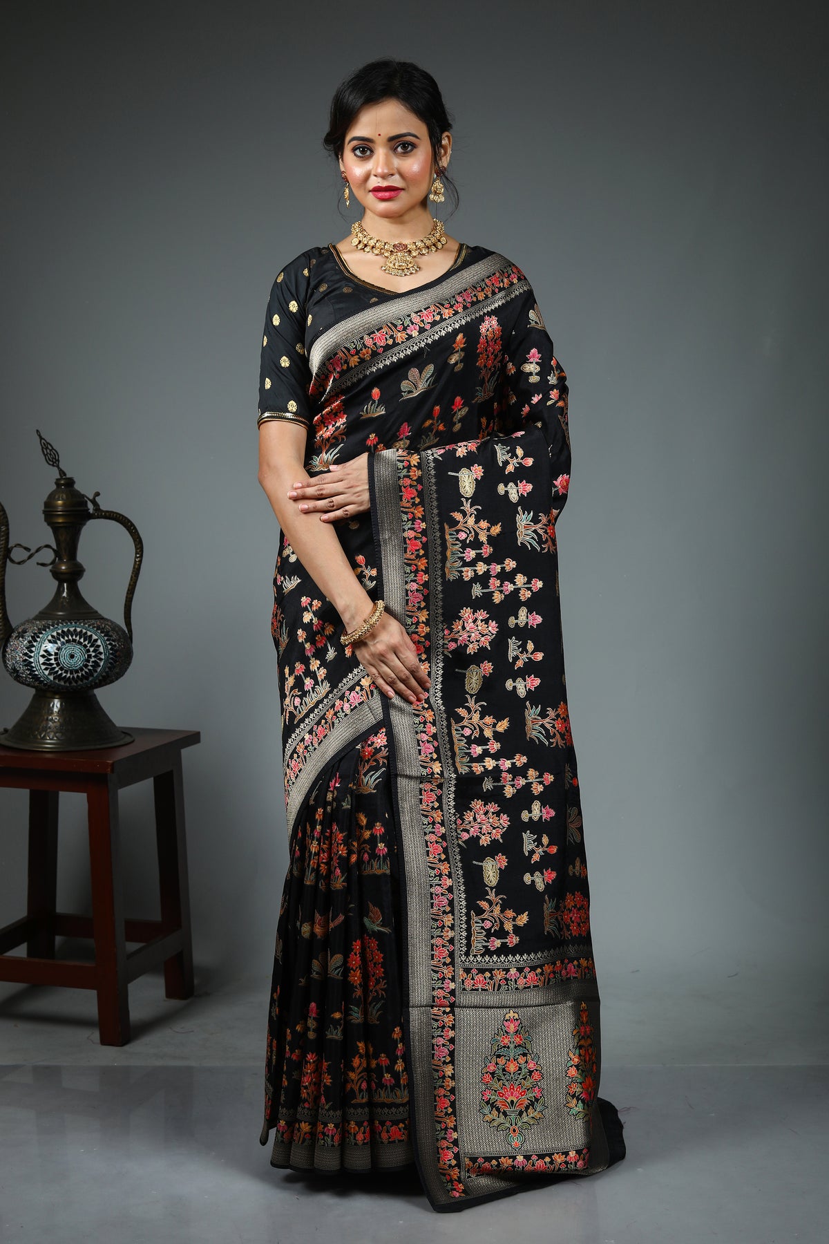 Black Viscose Saree
