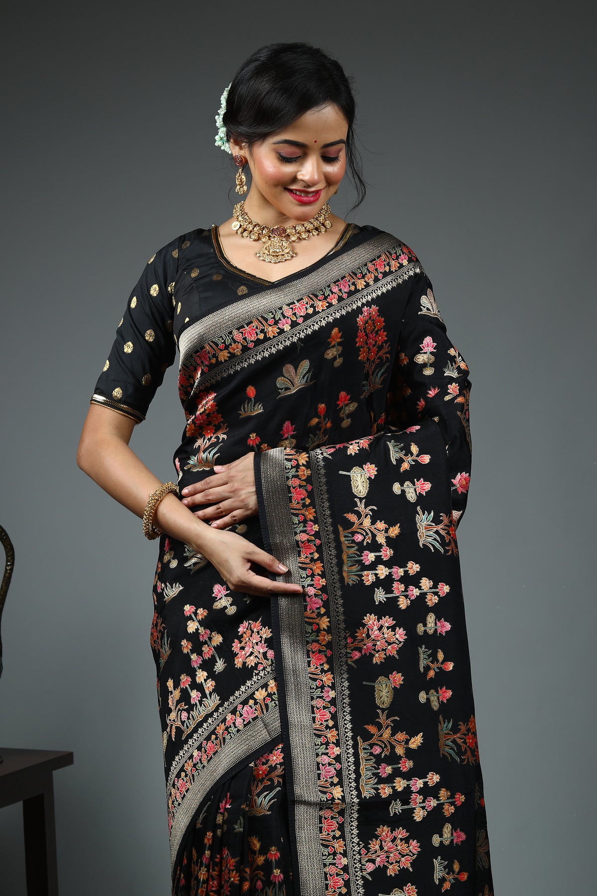 Black Viscose Saree