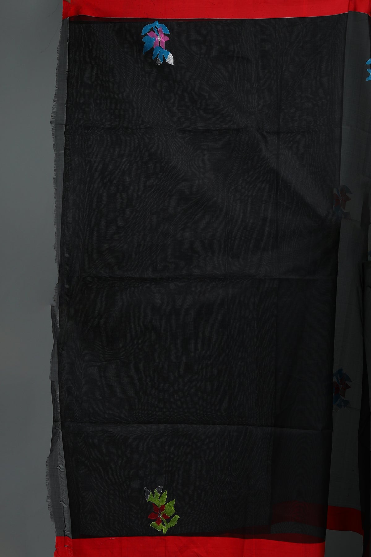 Black Pure Muslin Saree