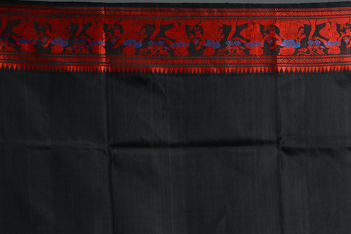 Black Pure Baluchari Saree